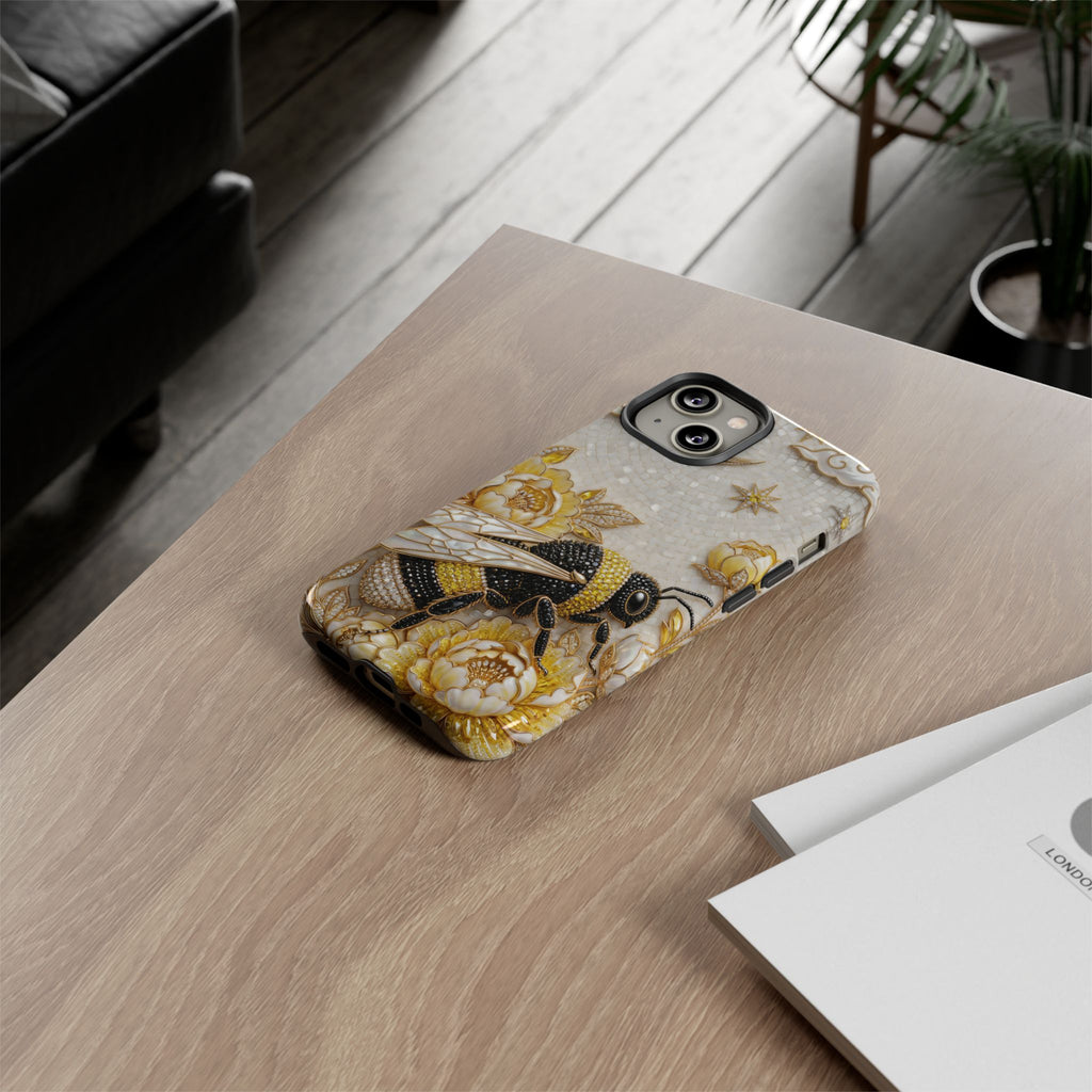 Golden Bee iPhone Case | Floral Moon iPhone Protector