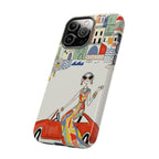 Elegante Cover Riviera per iPhone | Design Chic Donna Retrò in Decappottabile