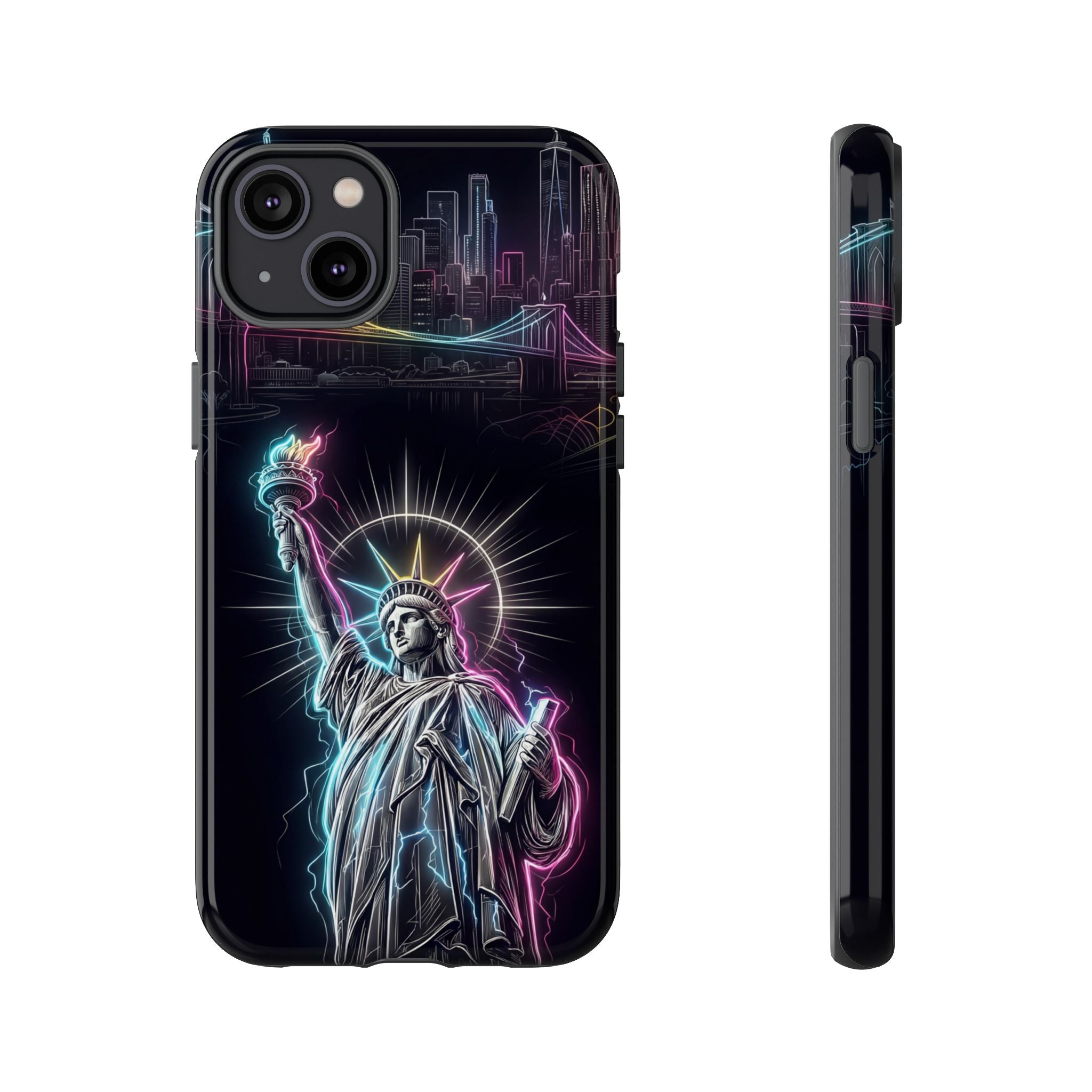 Neon Statue of Liberty Tough iPhone Case