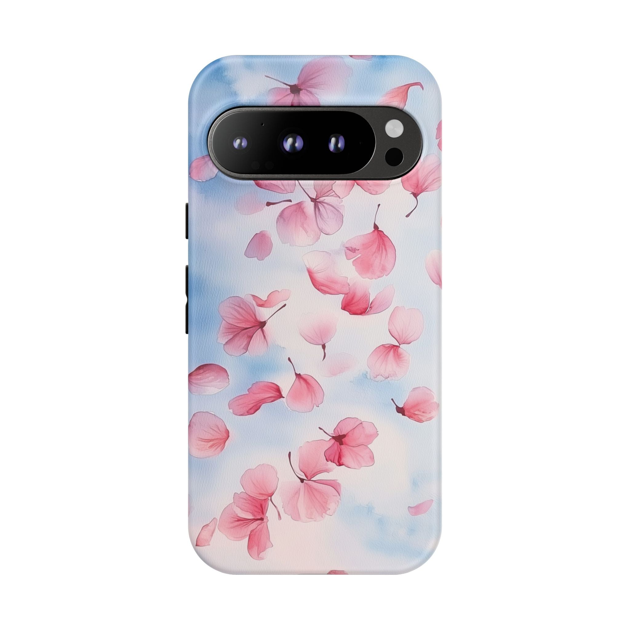 Floral Petal Tough Google Pixel Case | Pink Falling Blossoms