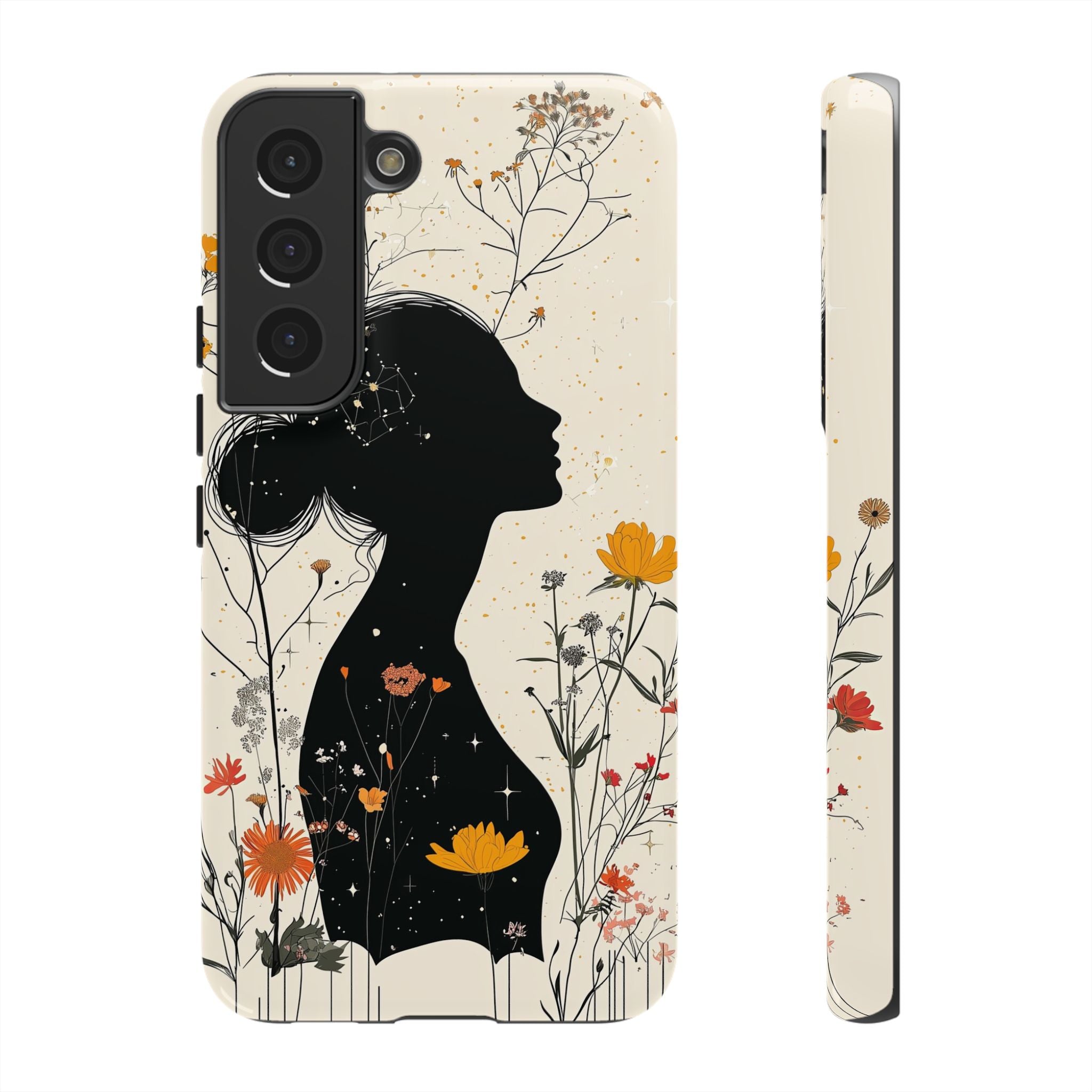 Floral Silhouette Samsung Galaxy Case | Botanical Woman