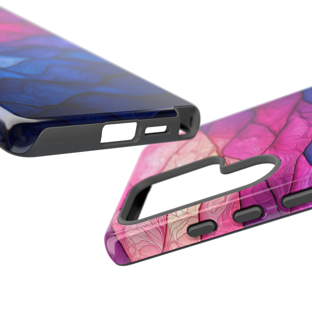 Abstract Ocean Waves Samsung Galaxy Case — Pink & Blue Gradient Tough Case