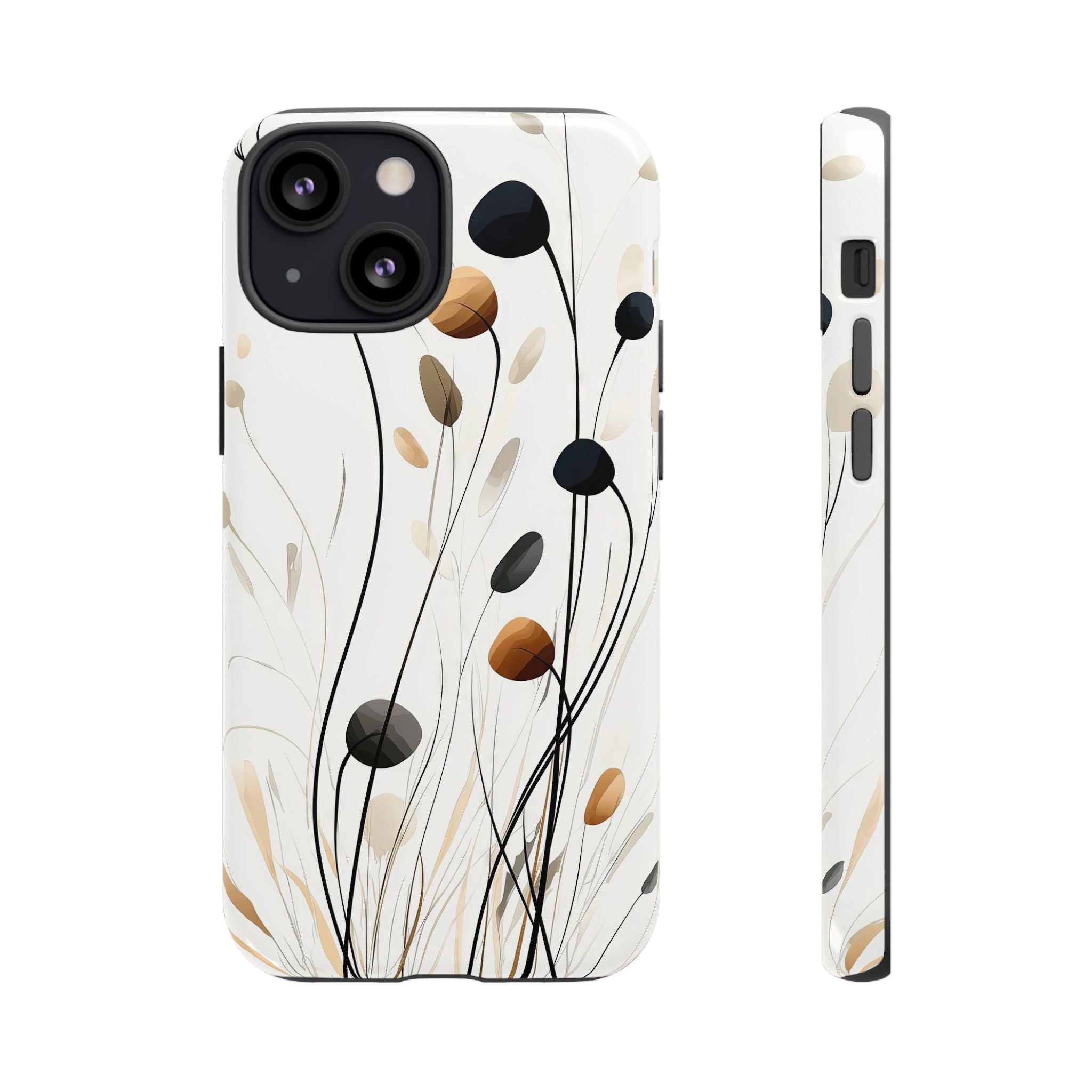 Floral Breeze Tough iPhone Case | Minimal Neutral Botanical Design