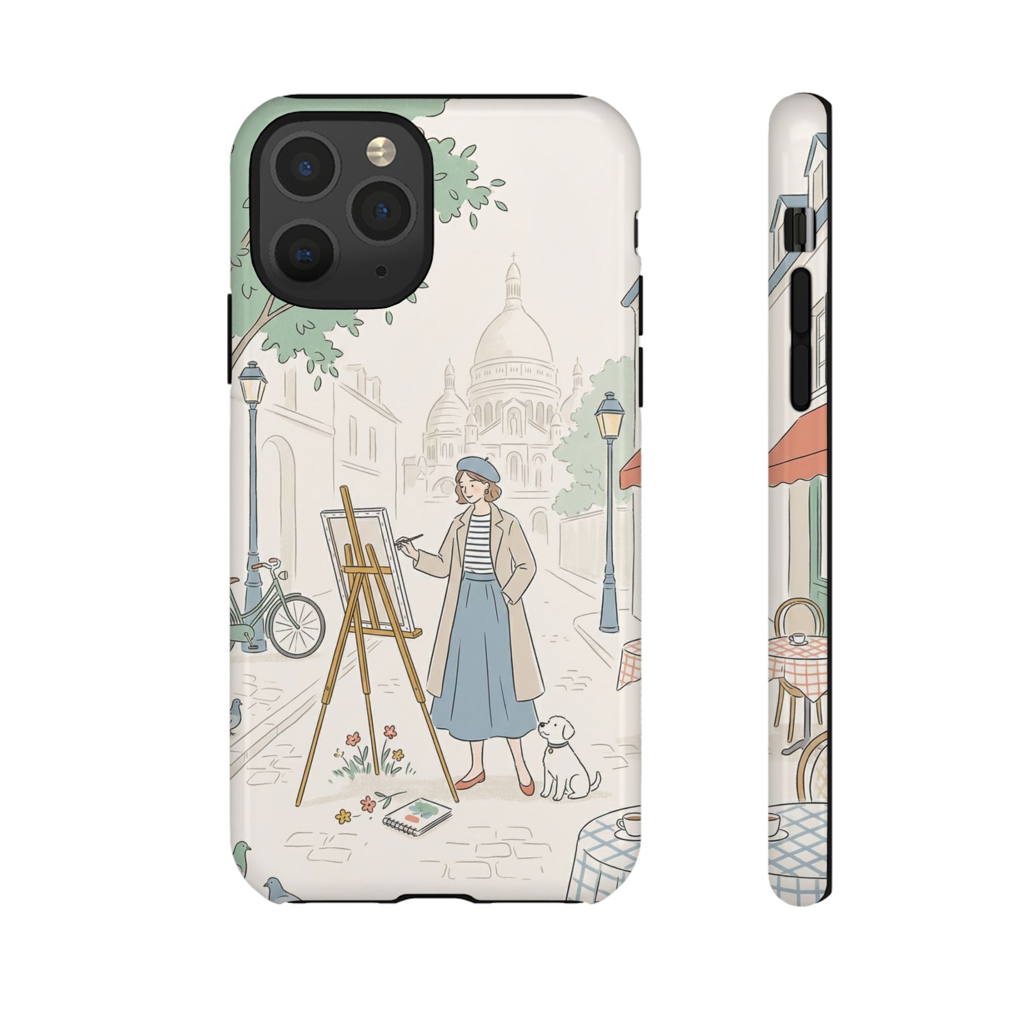 Artist in Paris iPhone Case | Vintage Painter Street Scene Protective Cover