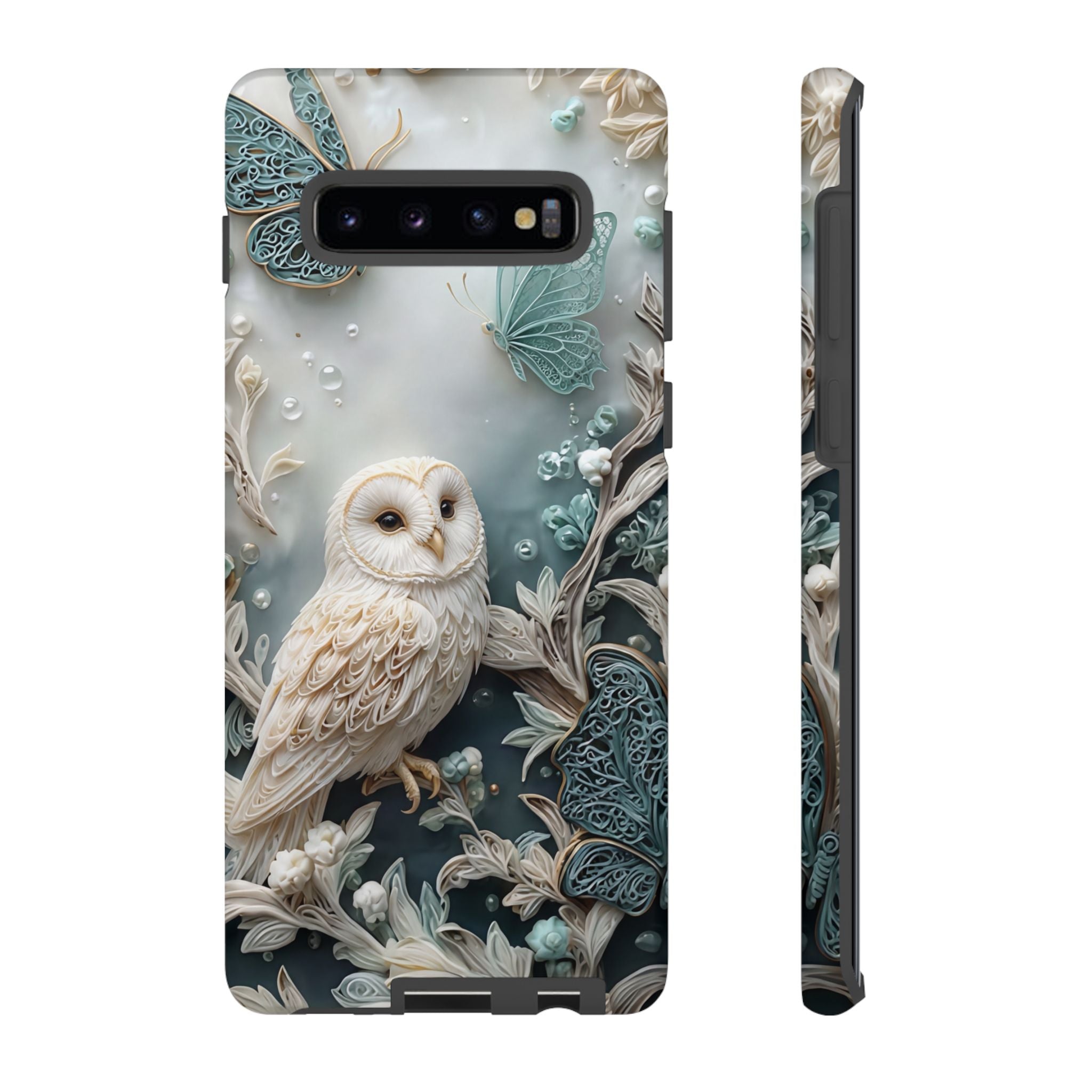 Barn Owl & Butterflies Tough Samsung Galaxy Case