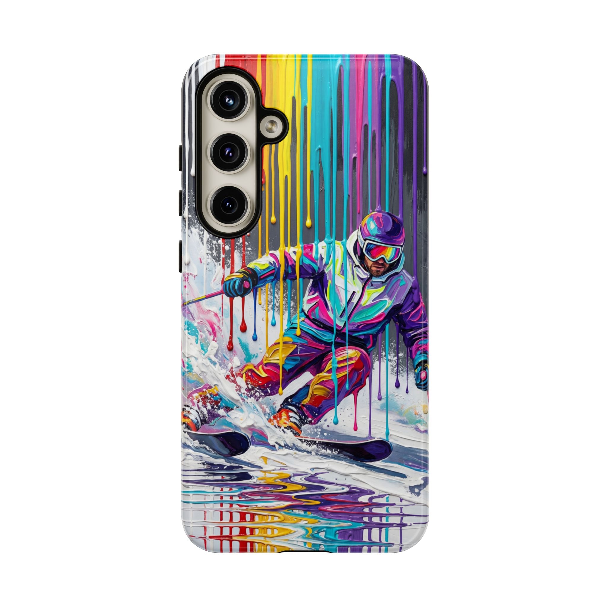 Colourful Skiing Drip Art Tough Samsung Galaxy Phone Case