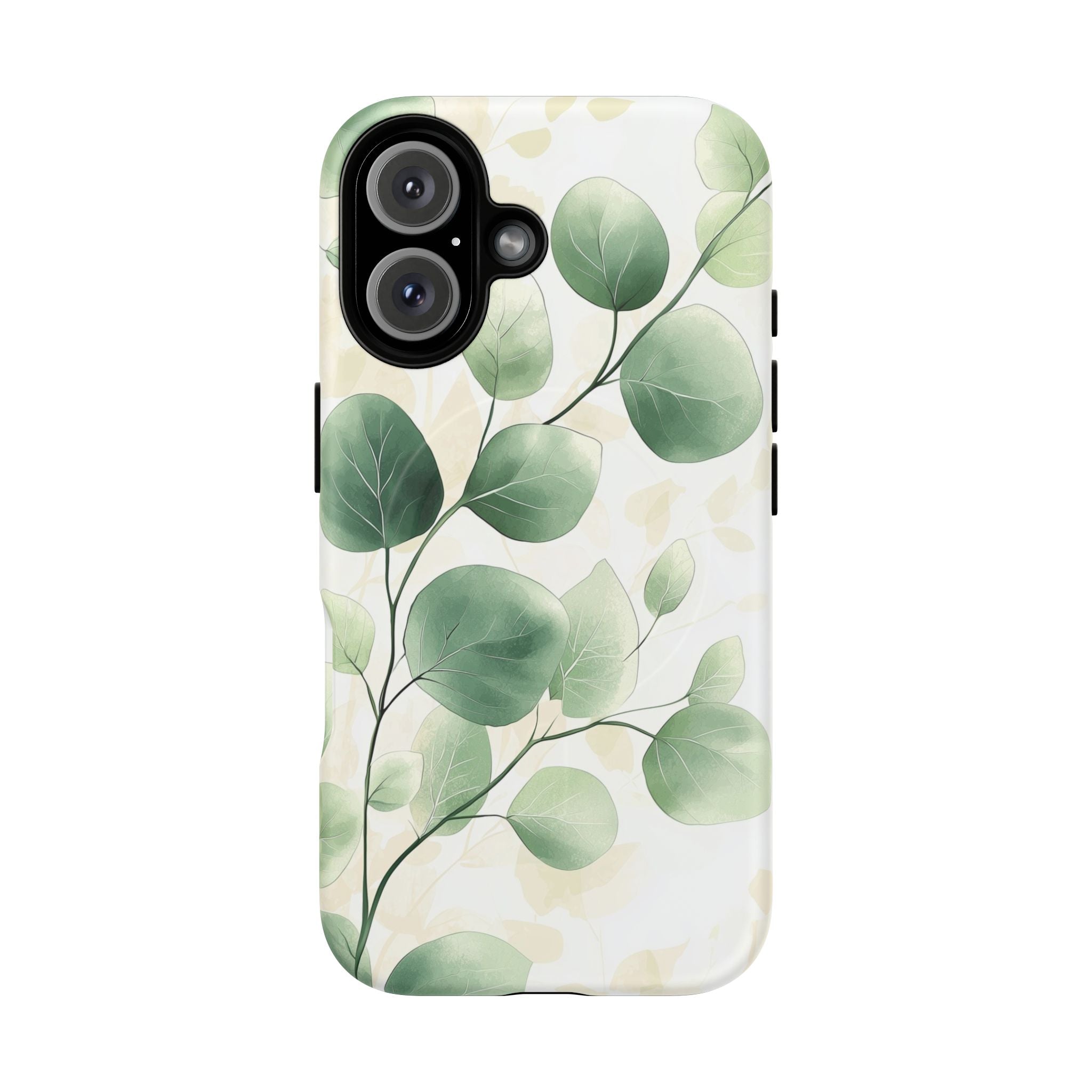 Botanical Eucalyptus Tough MagSafe iPhone Case | Green Watercolour Leaf
