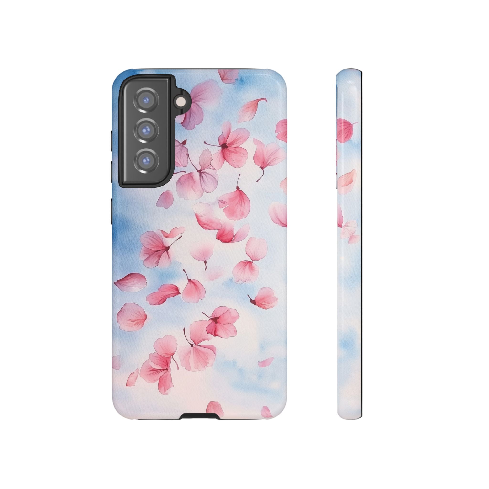 Floral Petal Tough Samsung Galaxy Case | Pink Falling Blossoms