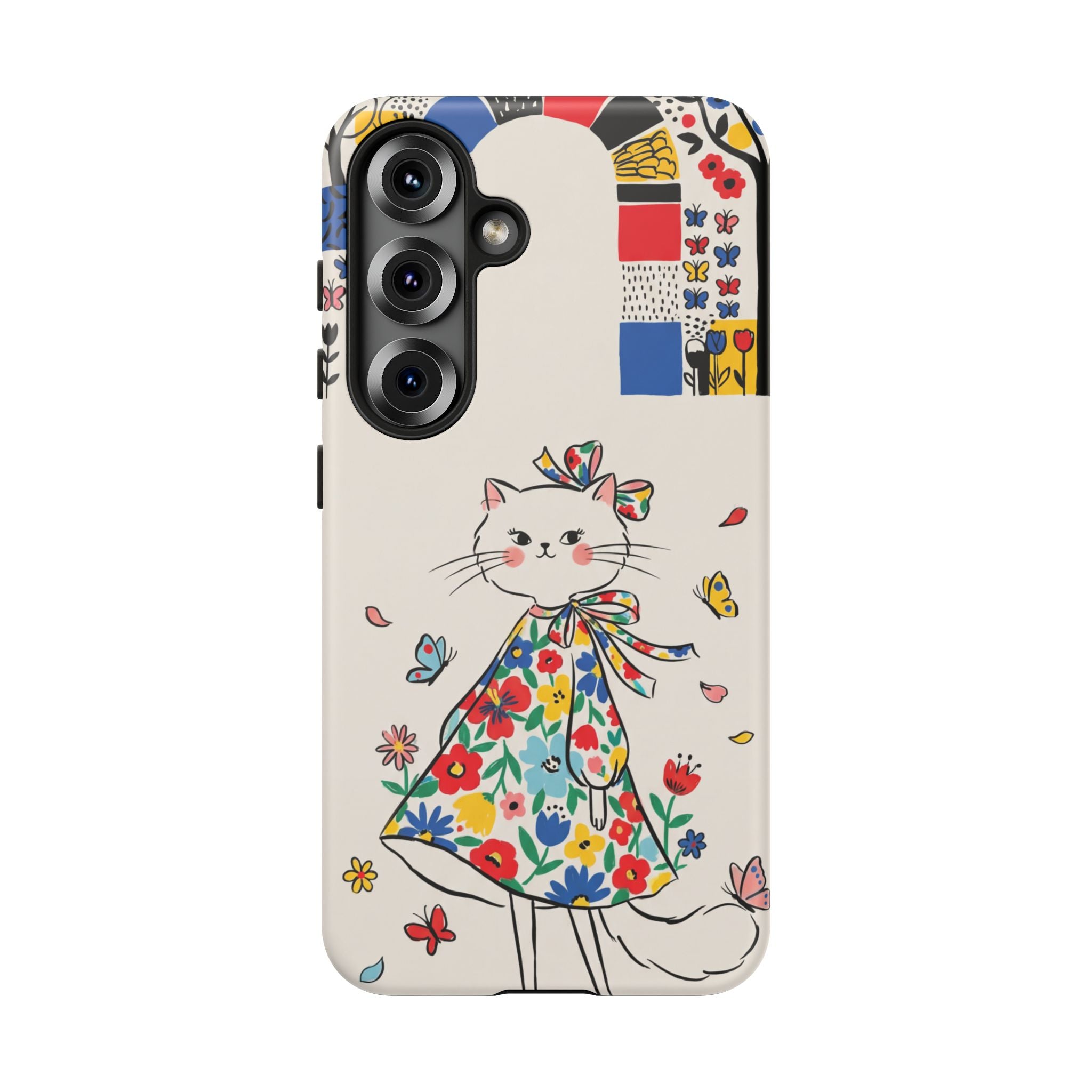 Floral Kitty Samsung Galaxy Phone Case | Cute Cat
