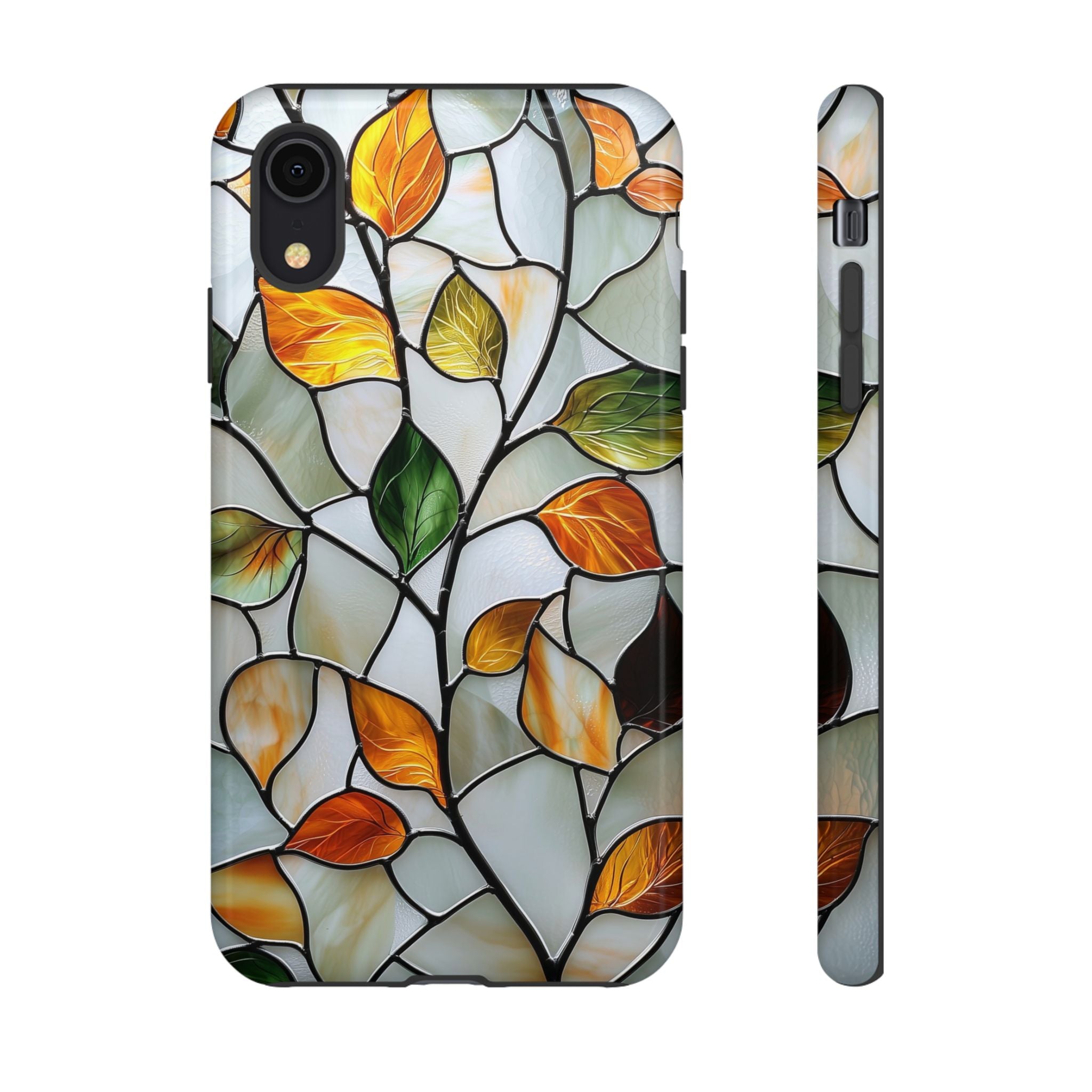 Stained Glass Autumn Leaves Mosaic iPhone Case