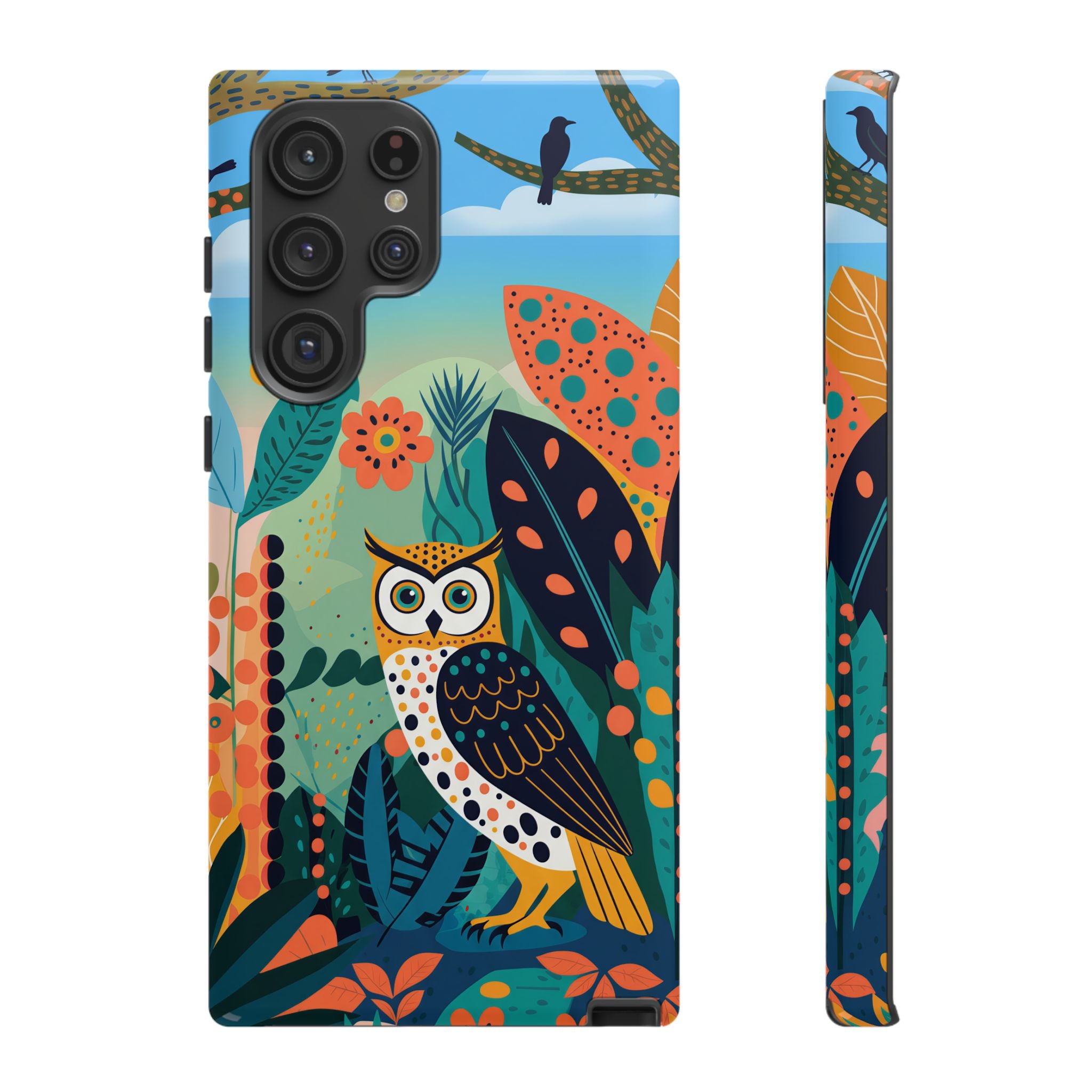 Botanical Forest Colourful Owl Samsung Galaxy Phone Case
