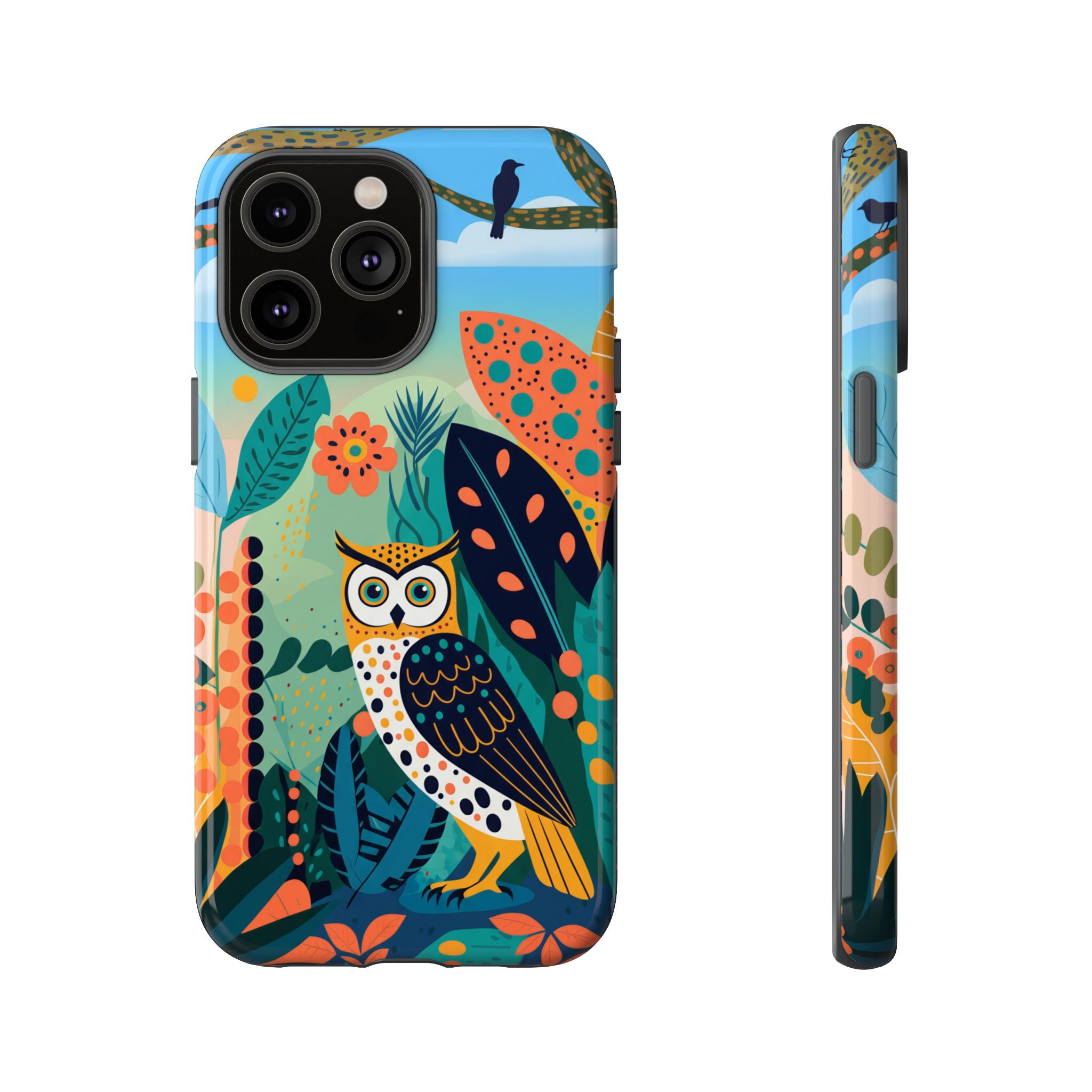 Botanical Forest Colourful Owl iPhone Case