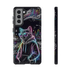 Cool Hoodie Neon Street Cat Samsung Galaxy Phone Case