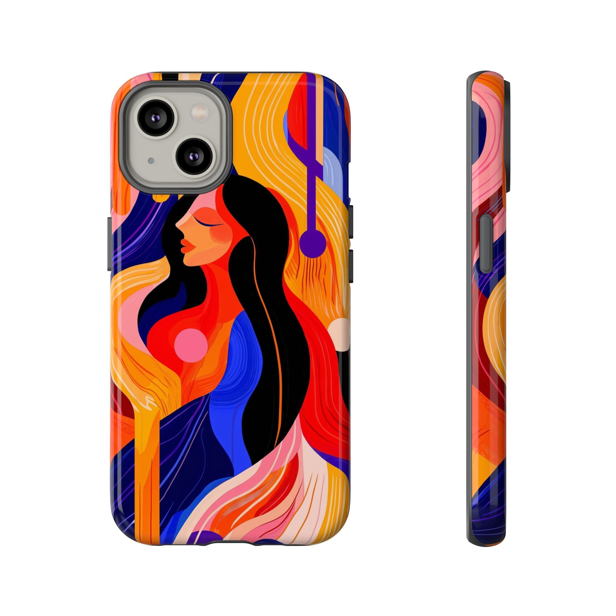 Abstract Colourful Woman iPhone Tough Case | Vibrant Artistic