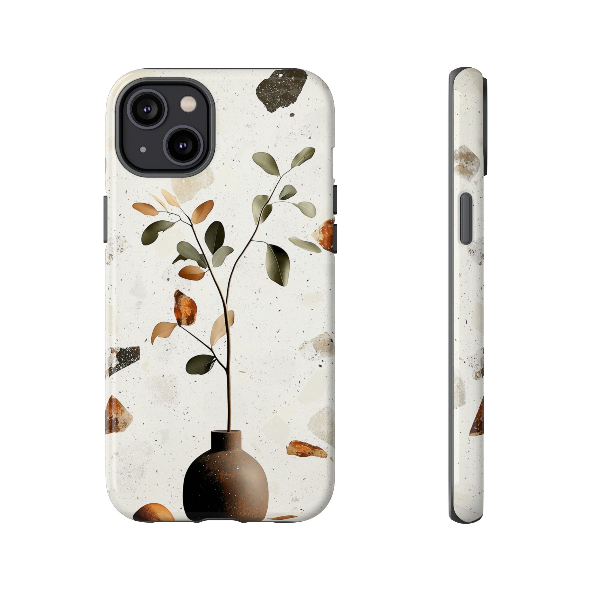 Floral Terrazzo iPhone Case | Minimal Vase Botanical