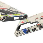 Bulldog Driver Samsung Galaxy Phone Case | Cute Retro Dog Illustration