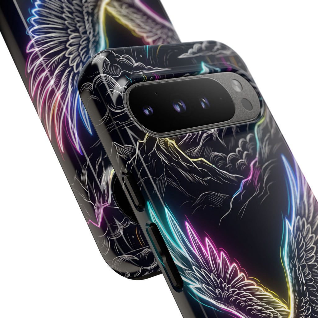 Cover per telefono Google Pixel Neon Eagle con design montano