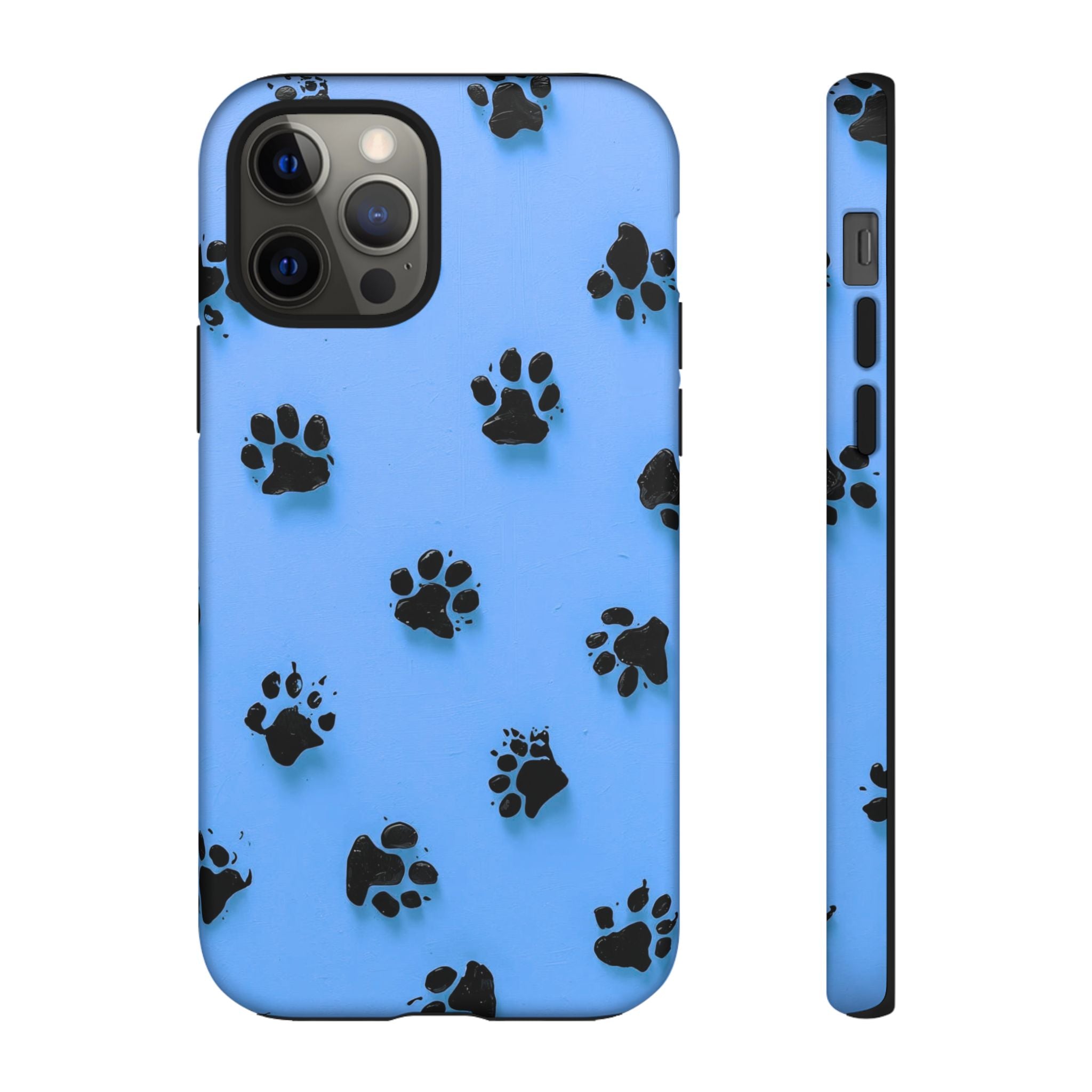 Blue Paw Print Tough iPhone Case — Protective Dog & Cat Lover Cover