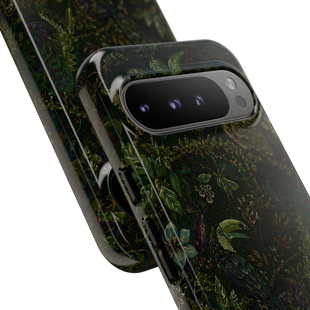 Dark Botanical Tough Google Pixel Phone Case | Moody Forest Owl Cover