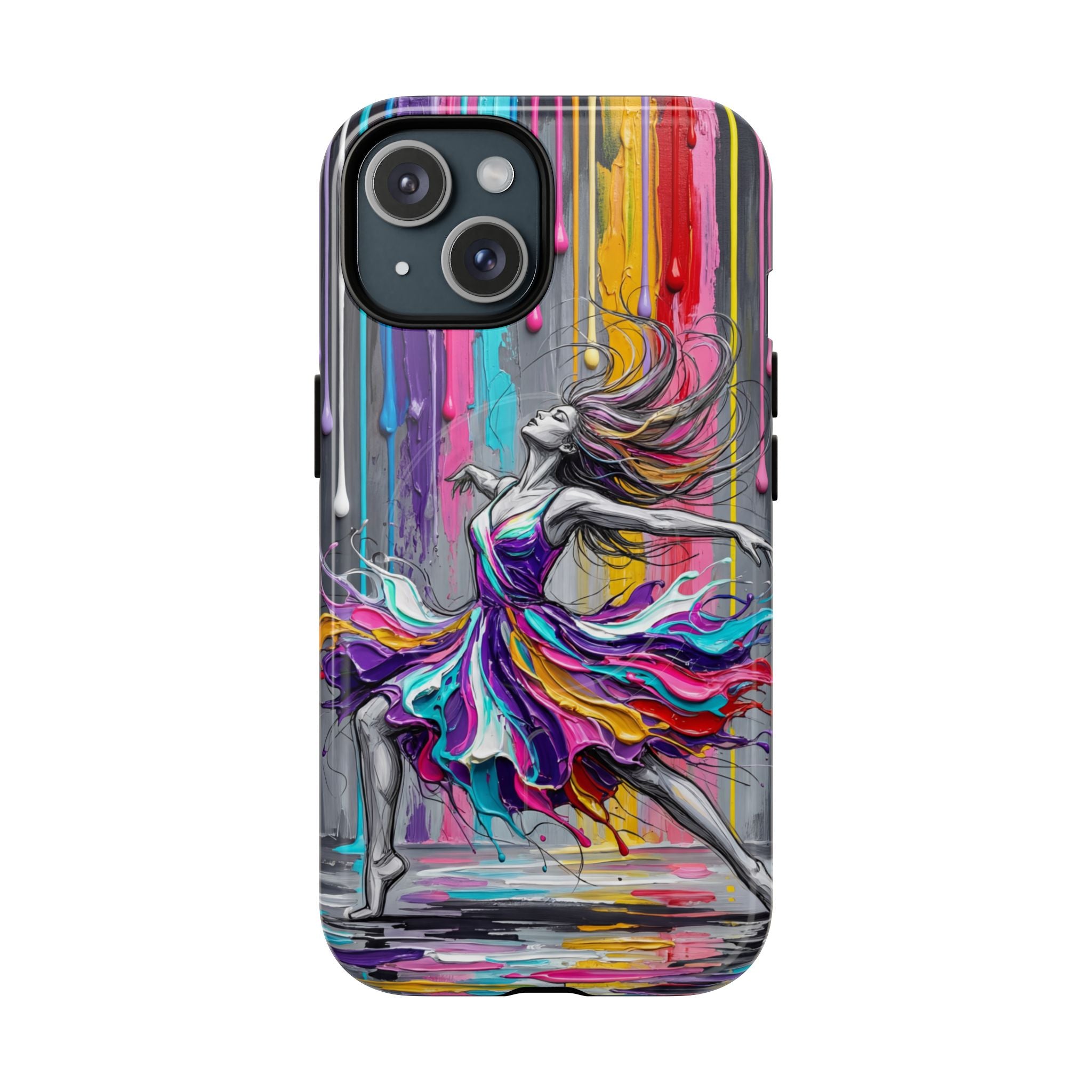 Colorful Dancer Tough MagSafe iPhone Case | Vibrant Drip Art Protective Cover