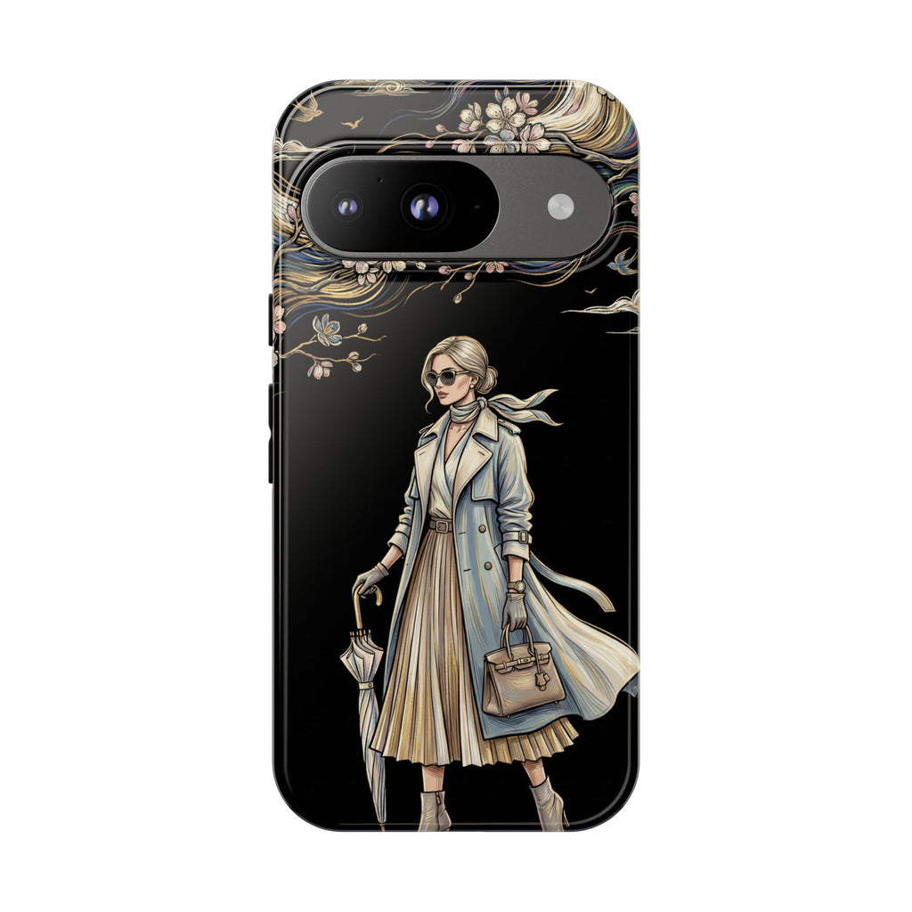 Cover per Google Pixel "Vintage Chic" | Illustrazione Donna Elegante