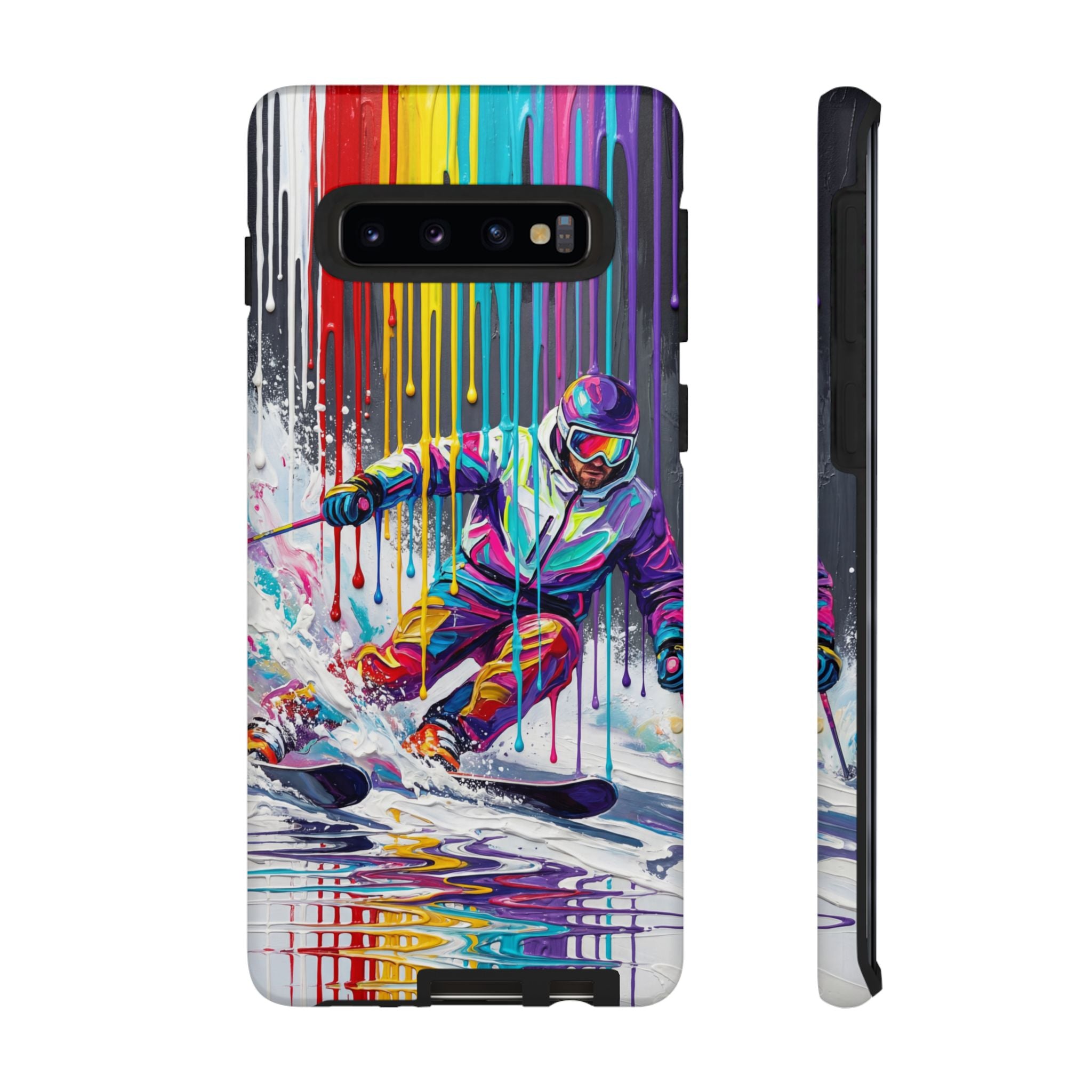 Colourful Skiing Drip Art Tough Samsung Galaxy Phone Case