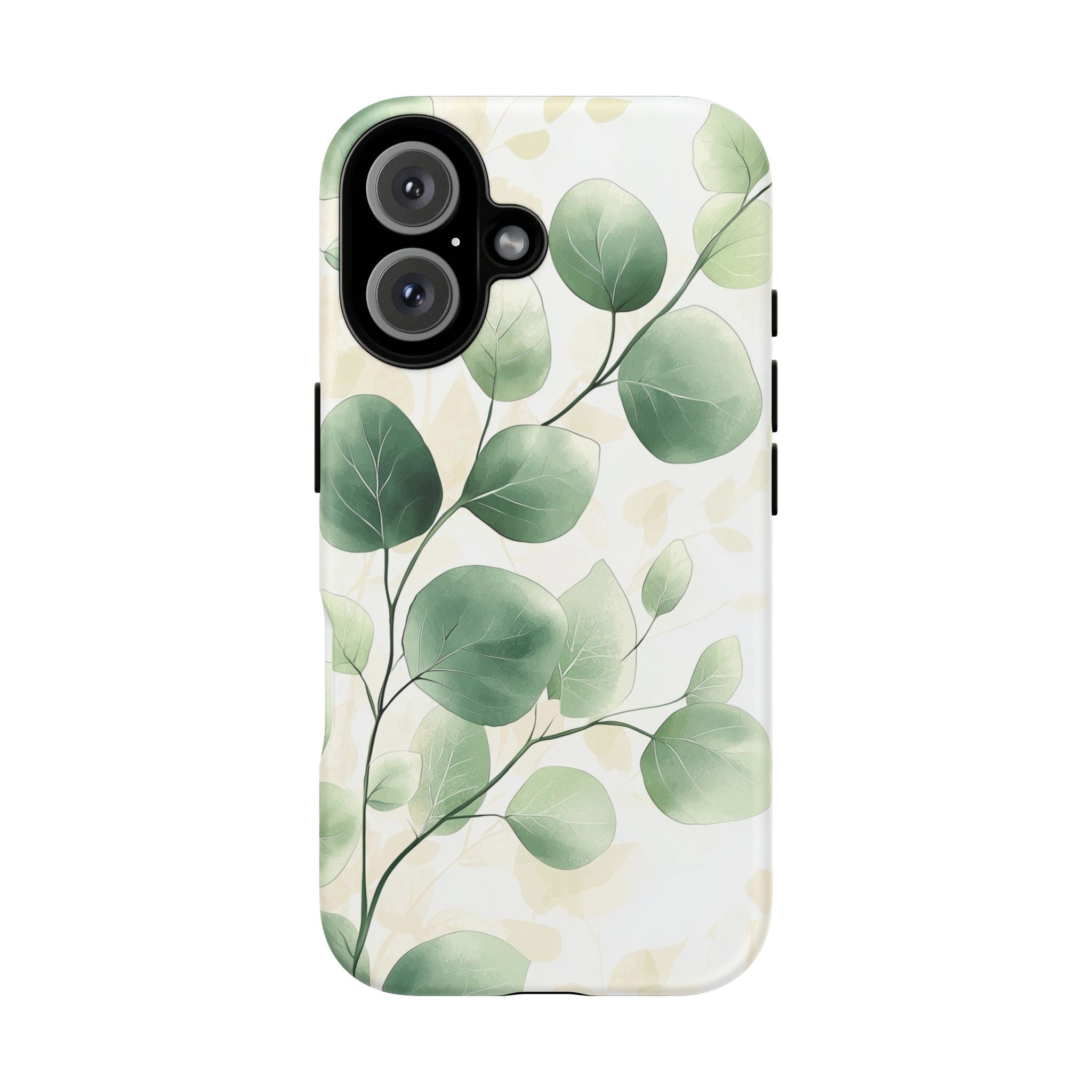 Botanical Eucalyptus Tough iPhone Case | Green Watercolour Leaf