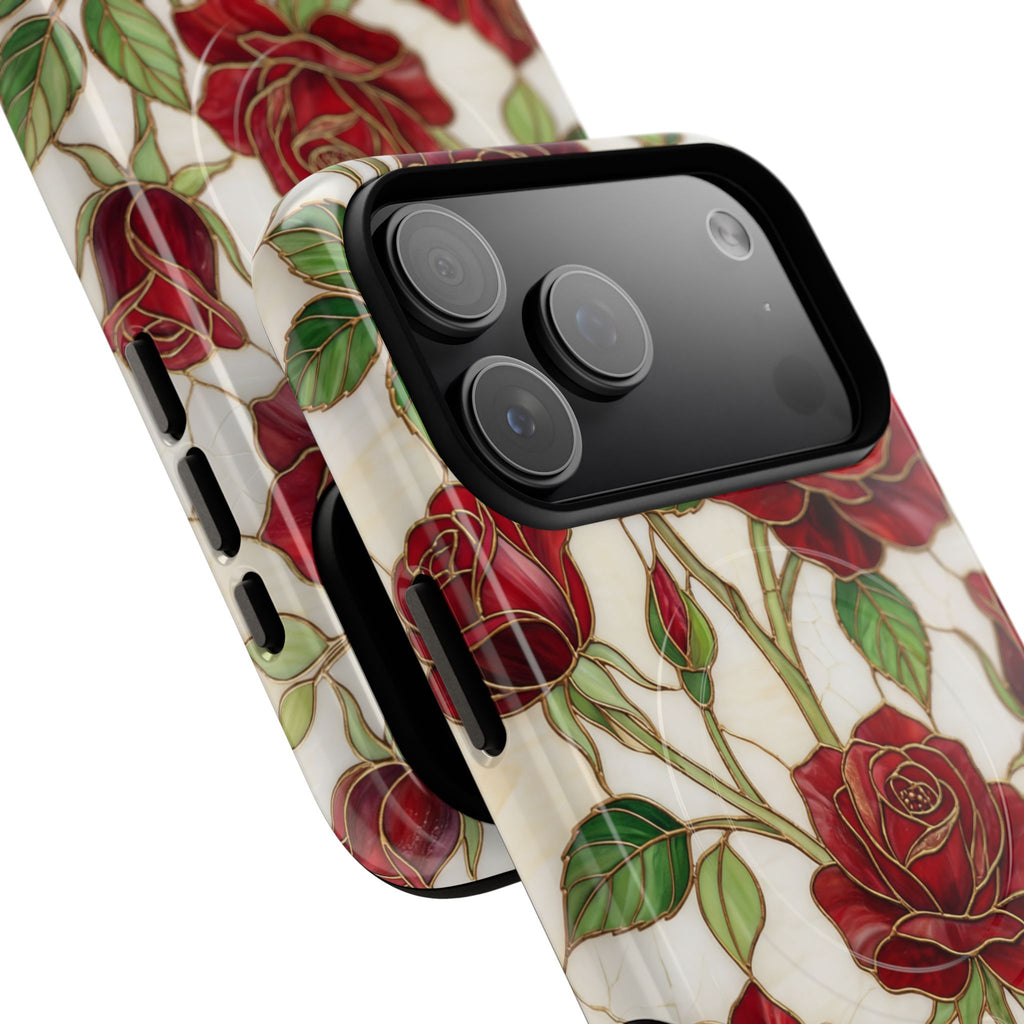 Rose Vines Tough MagSafe Phone Case — Floral Protective iPhone Cover