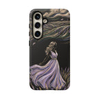 Cover per telefono Samsung Galaxy Lavander Breeze | Elegante protezione floreale con donna danzante