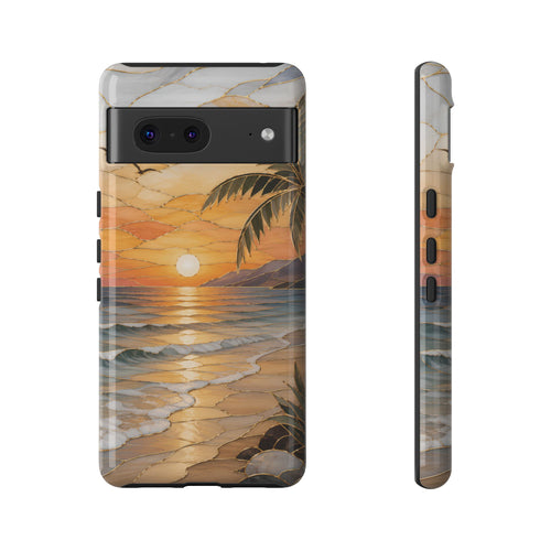 Beach Sunset Google Pixel Phone Case | Coastal Ocean Art Cover