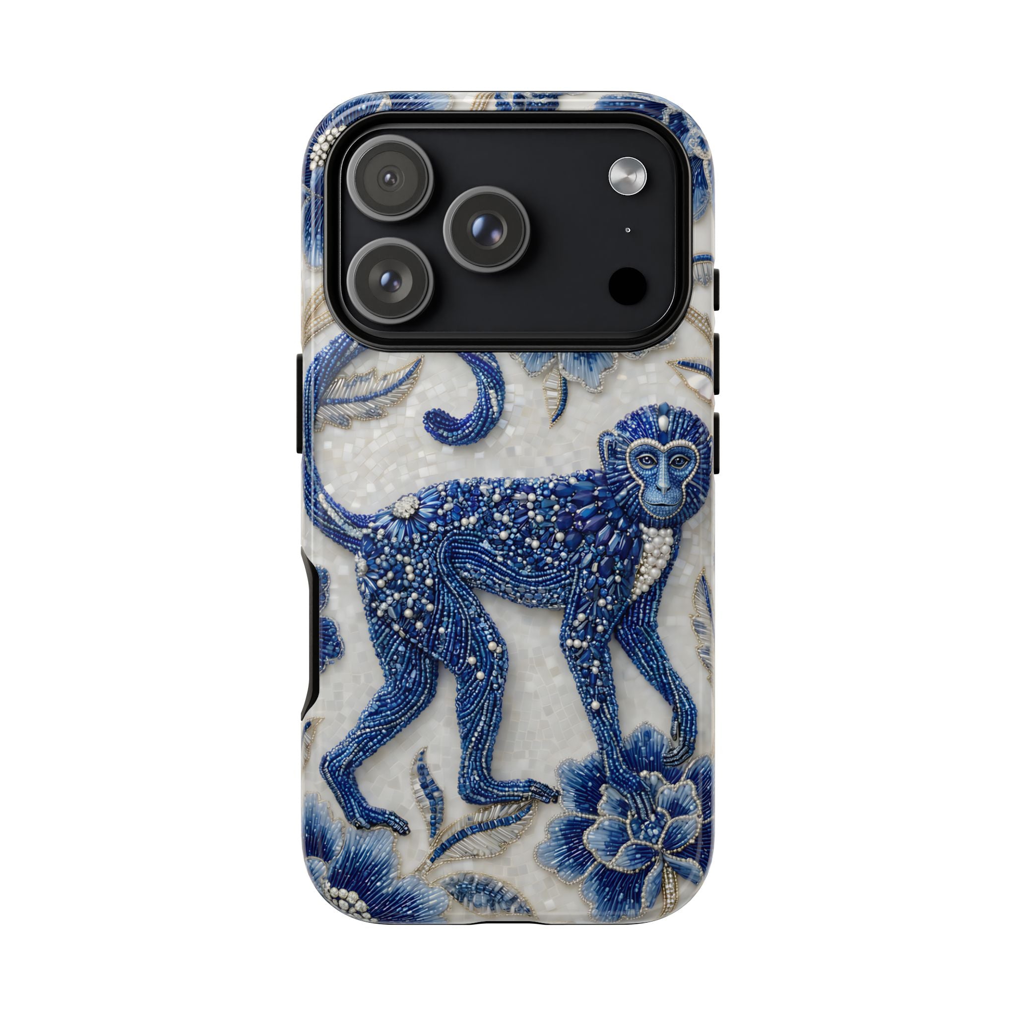 Asian Zodiac Monkey iPhone Case | Blue & White Porcelain Art Protective Case | Year of the Monkey Gift