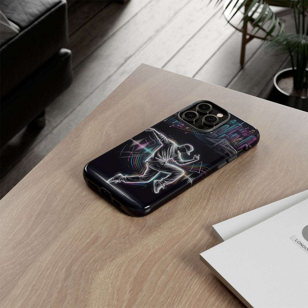 Custodia per iPhone Neon Skyline con Ballerina