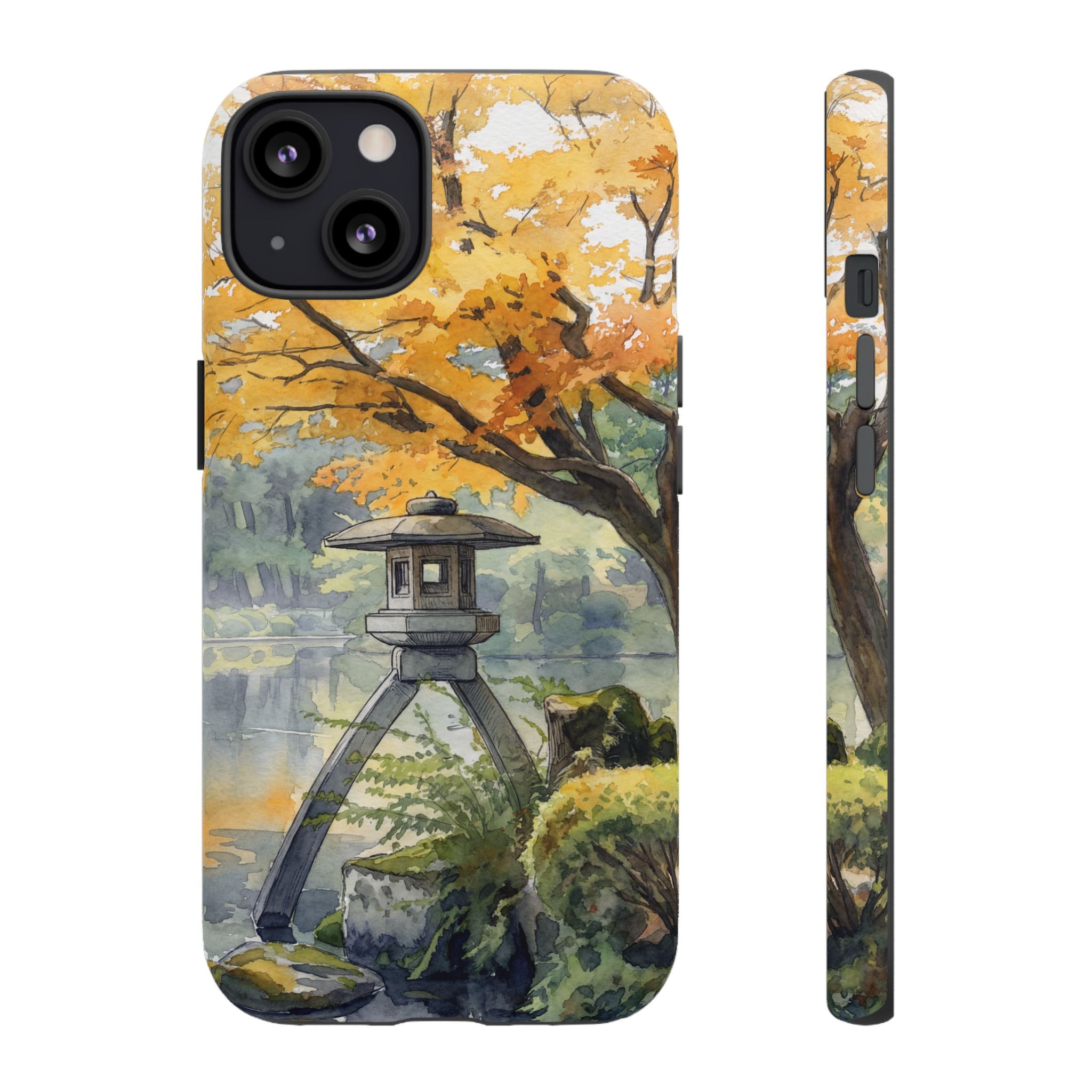 Autumn Japanese Garden iPhone Case | Scenic Lantern Fall