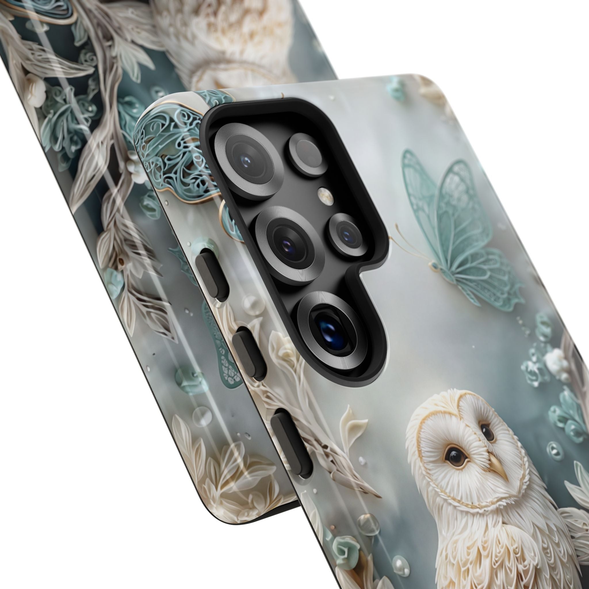 Barn Owl & Butterflies Tough Samsung Galaxy Case
