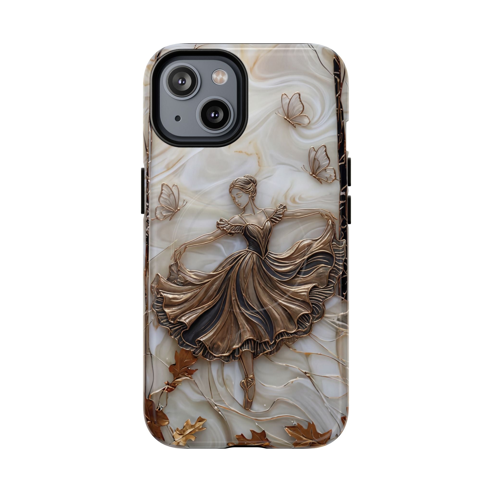 Ballet Dancer Tough MagSafe iPhone Case — Elegant Swirl Art Protective Cover
