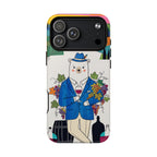 Dapper Polar Bear Wine Lover Illustrated Protective MagSafe iPhone Case