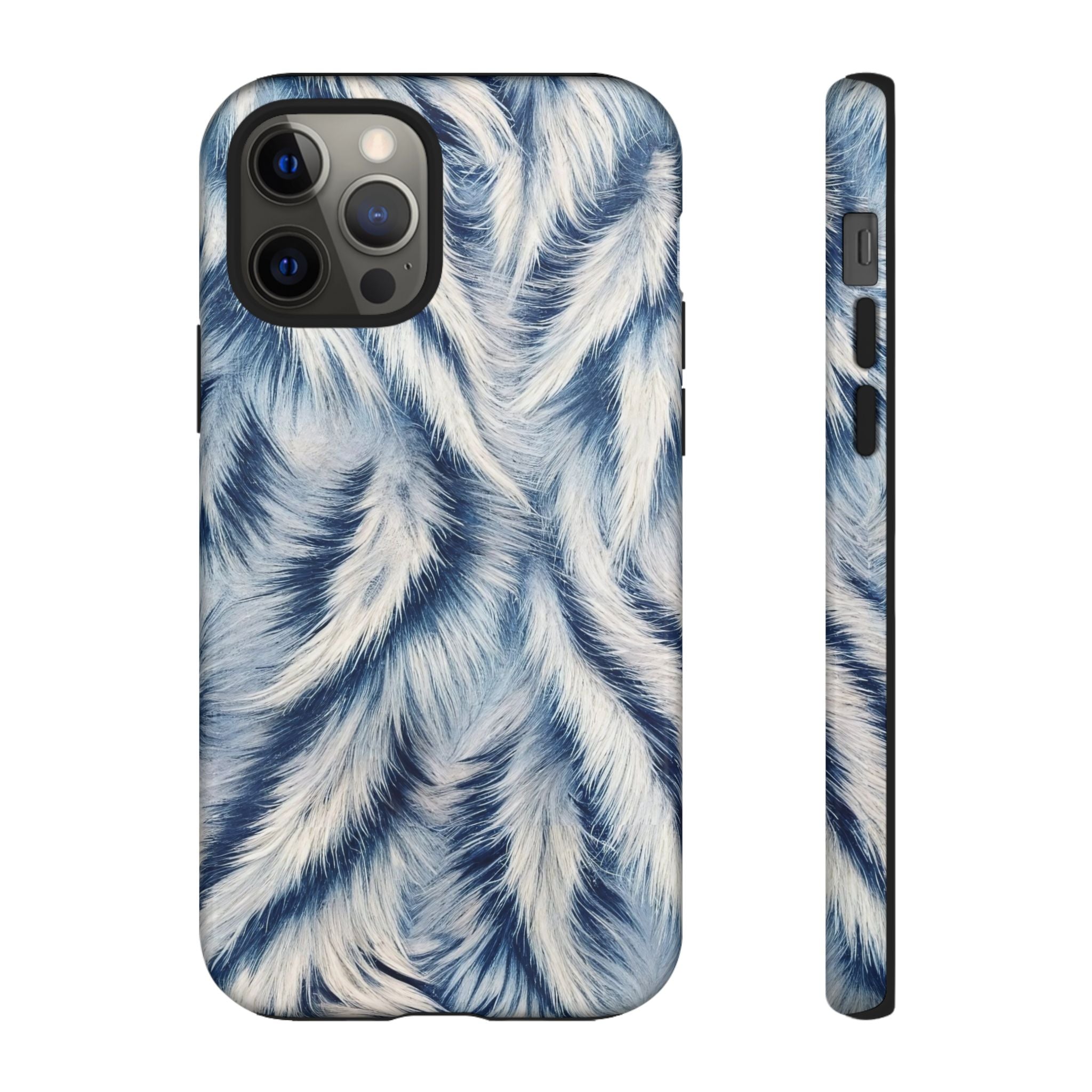 Blue Faux Fur Texture Protective Tough iPhone Case