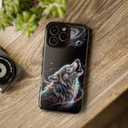 Wolf Galaxy Tough iPhone Case | Colorful Howling Wolf Space Design