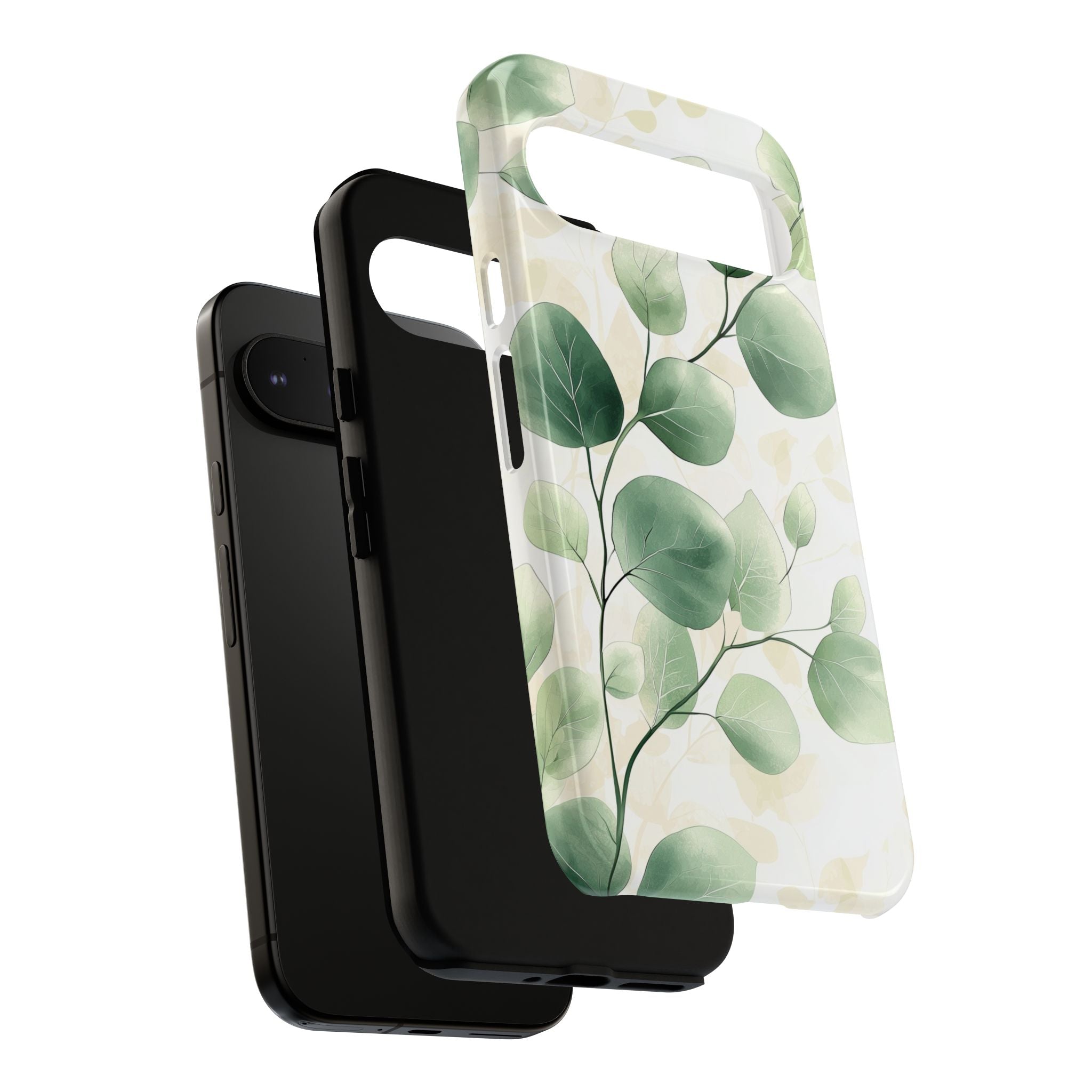 Botanical Eucalyptus Tough Google Pixel Phone Case | Green Watercolour Leaf