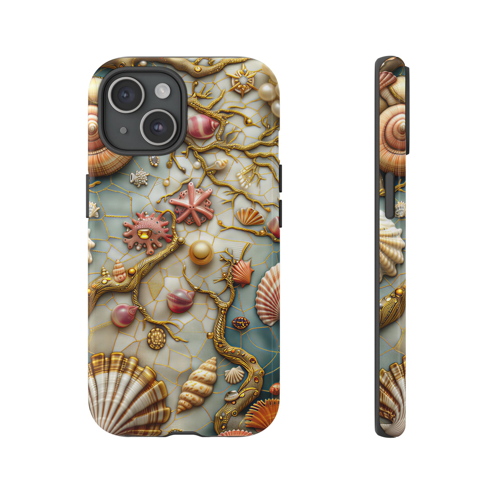 Decorative Seashell & Pearl Beach Design iPhone Case