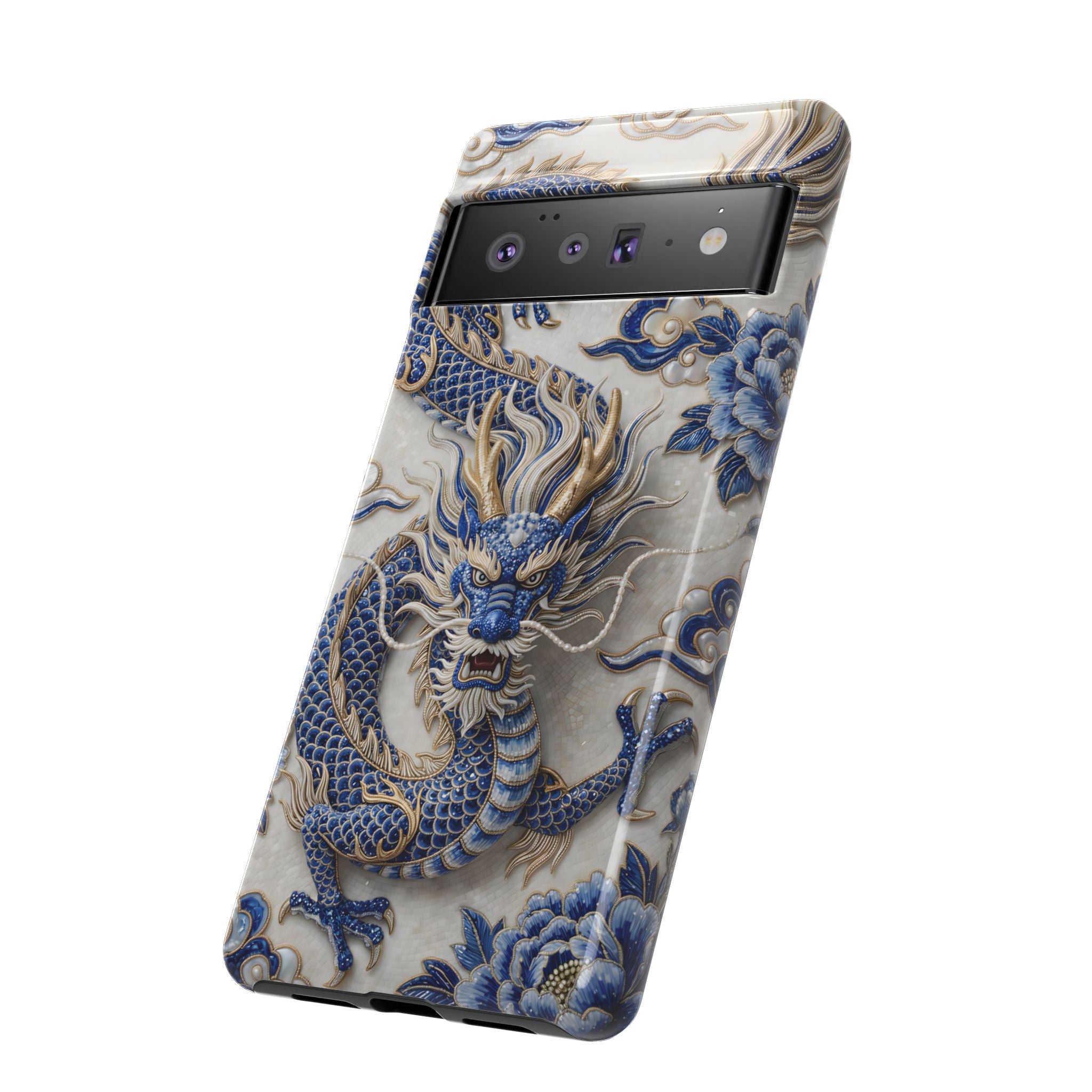 Asian Zodiac Dragon Google Pixel Phone Case | Blue & White Porcelain Luxury Protective Case | Year of the Dragon Gift