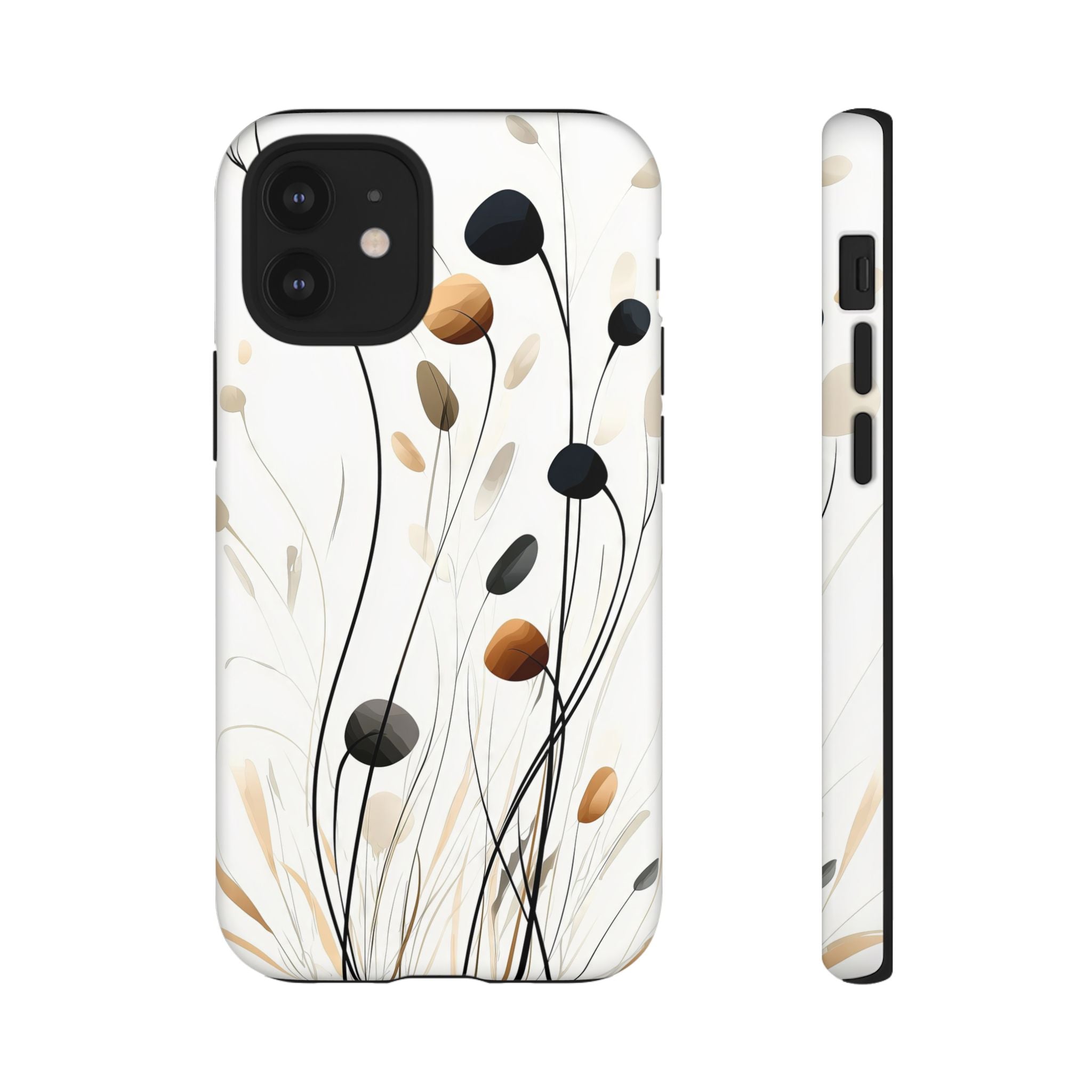 Floral Breeze Tough iPhone Case | Minimal Neutral Botanical Design