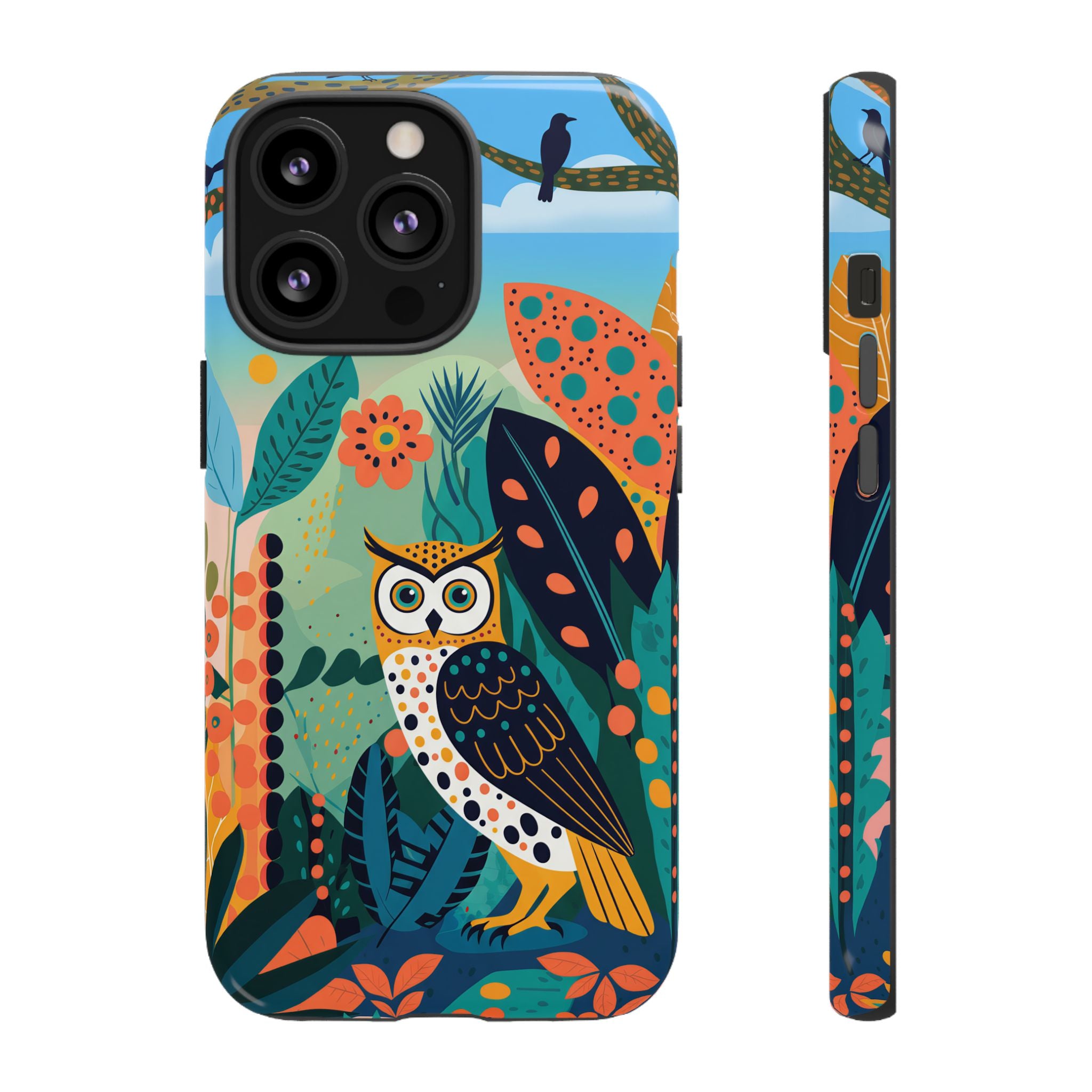 Botanical Forest Colourful Owl iPhone Case