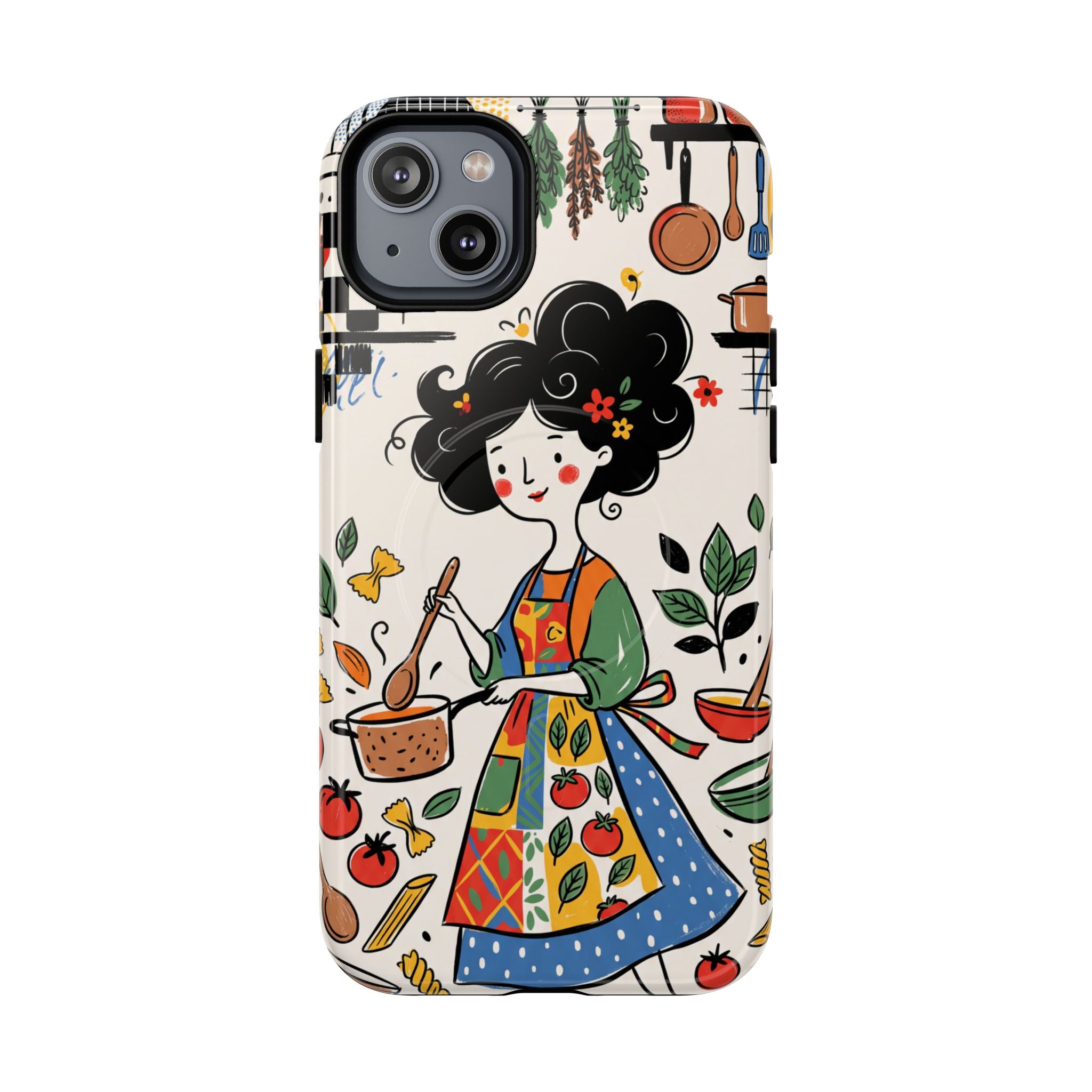 Whimsical Chef Kitchen Illustration MagSafe iPhone Case