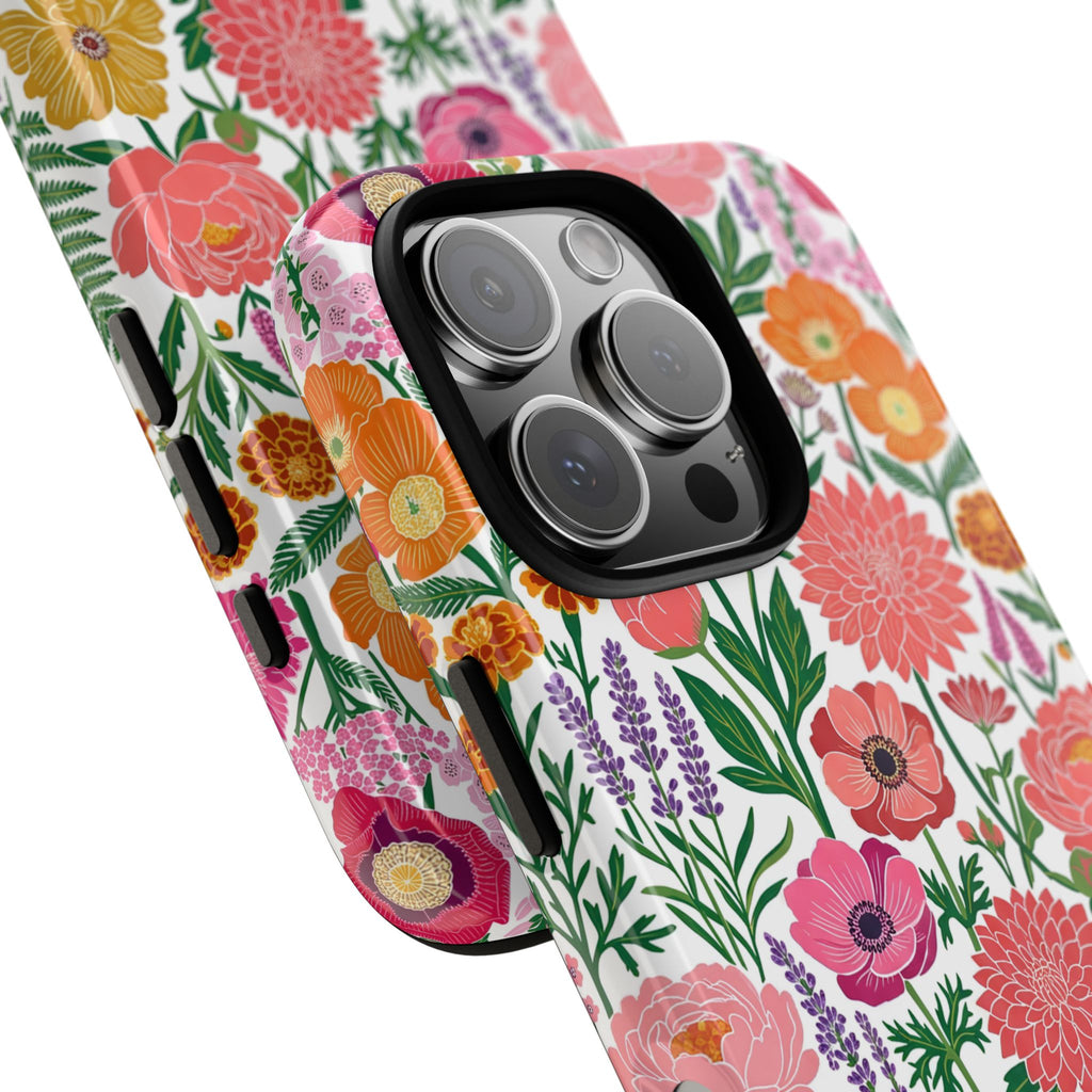Floral Tough iPhone Case | Colorful Garden Print Protective Cover