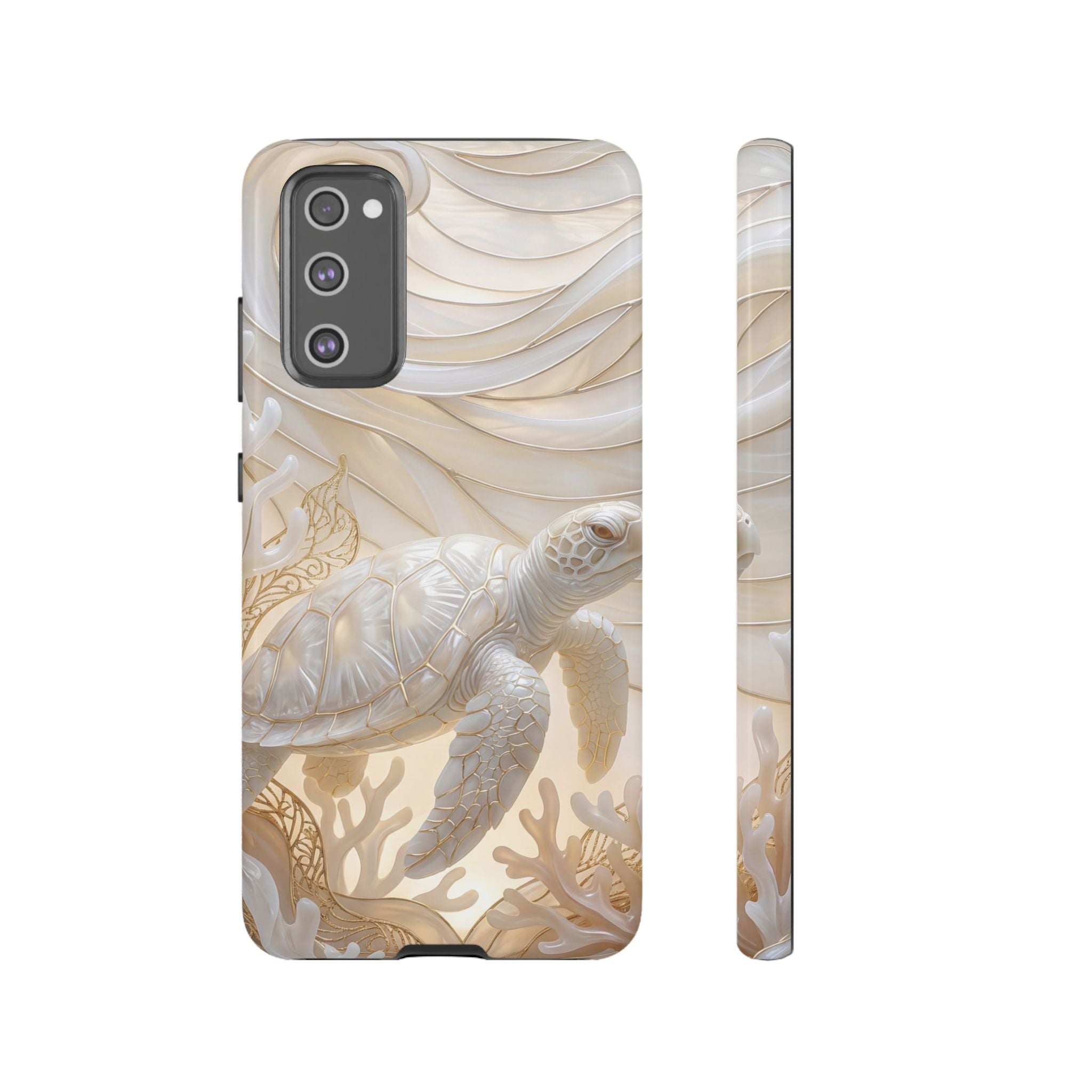 Sea Turtle Tough Samsung Galaxy Case — Elegant Nautical Coral Design
