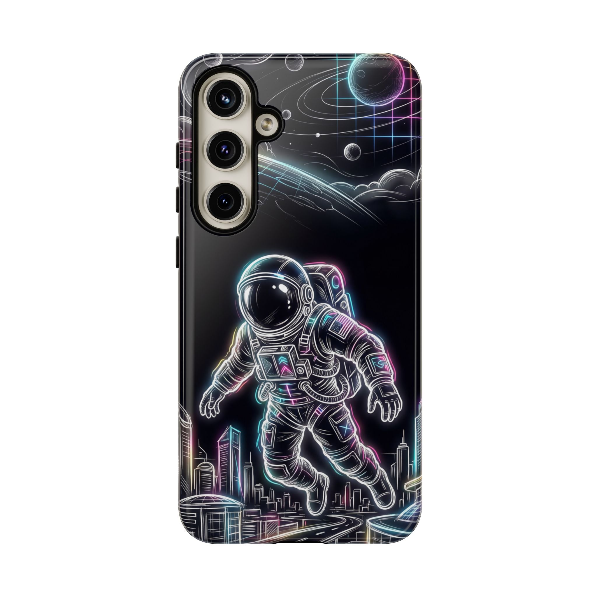 Space Explorer Astronaut Neon Samsung Galaxy Phone Case
