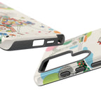 Whimsical Shopping Girl Samsung Galaxy Phone Case | Cute Floral Butterfly Tough Case