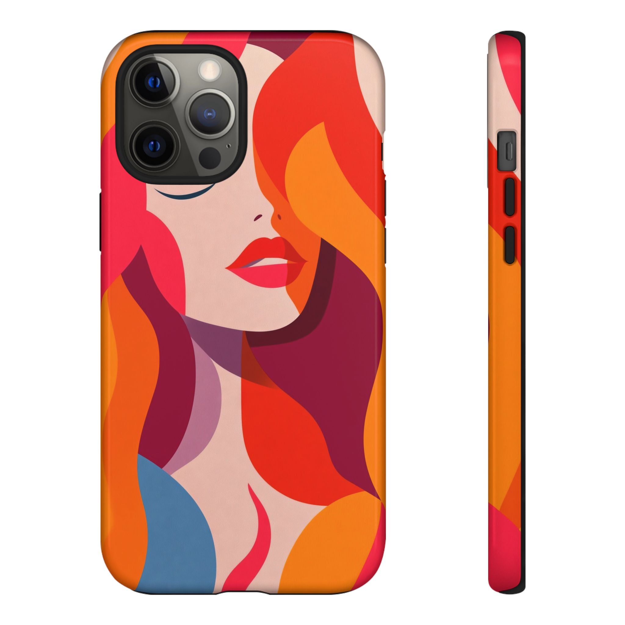 Retro Pop Art Woman iPhone Case | Bold Colourful Abstract Portrait