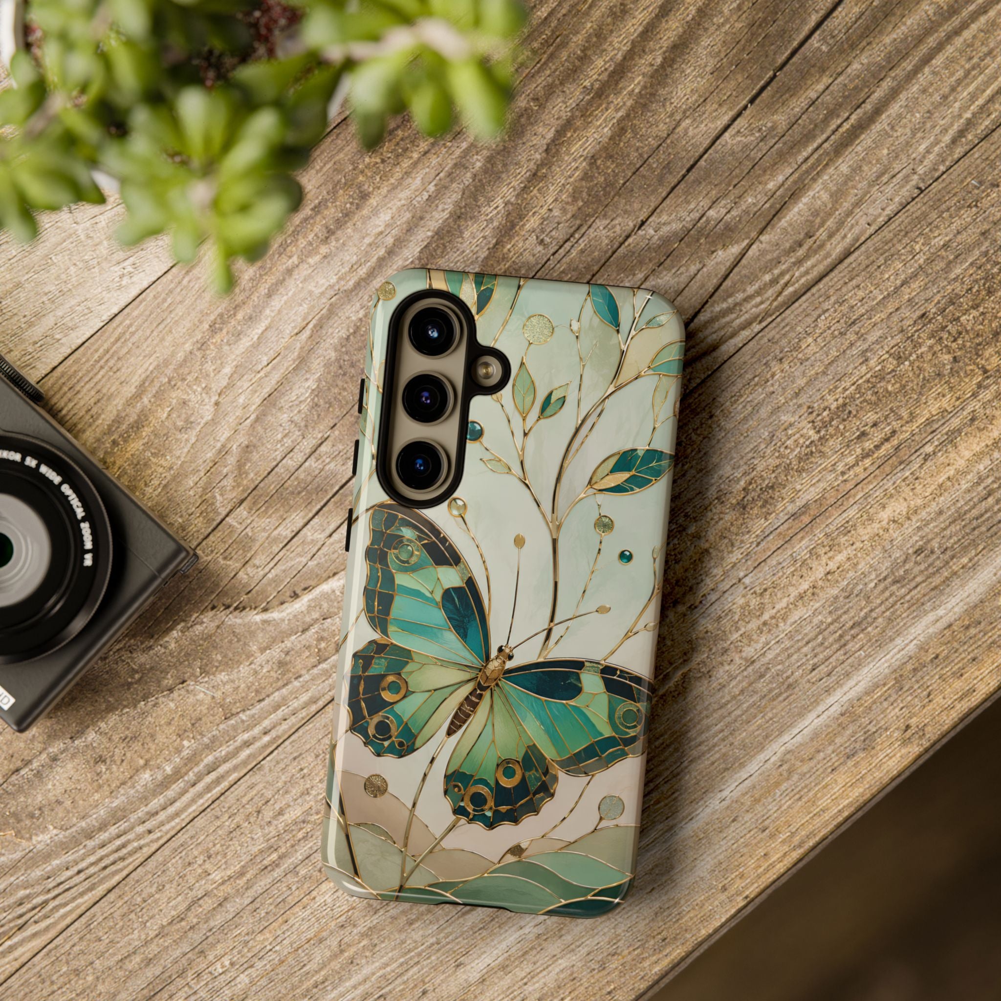 Butterfly Samsung Galaxy Phone Case | Stained Glass Phone Case